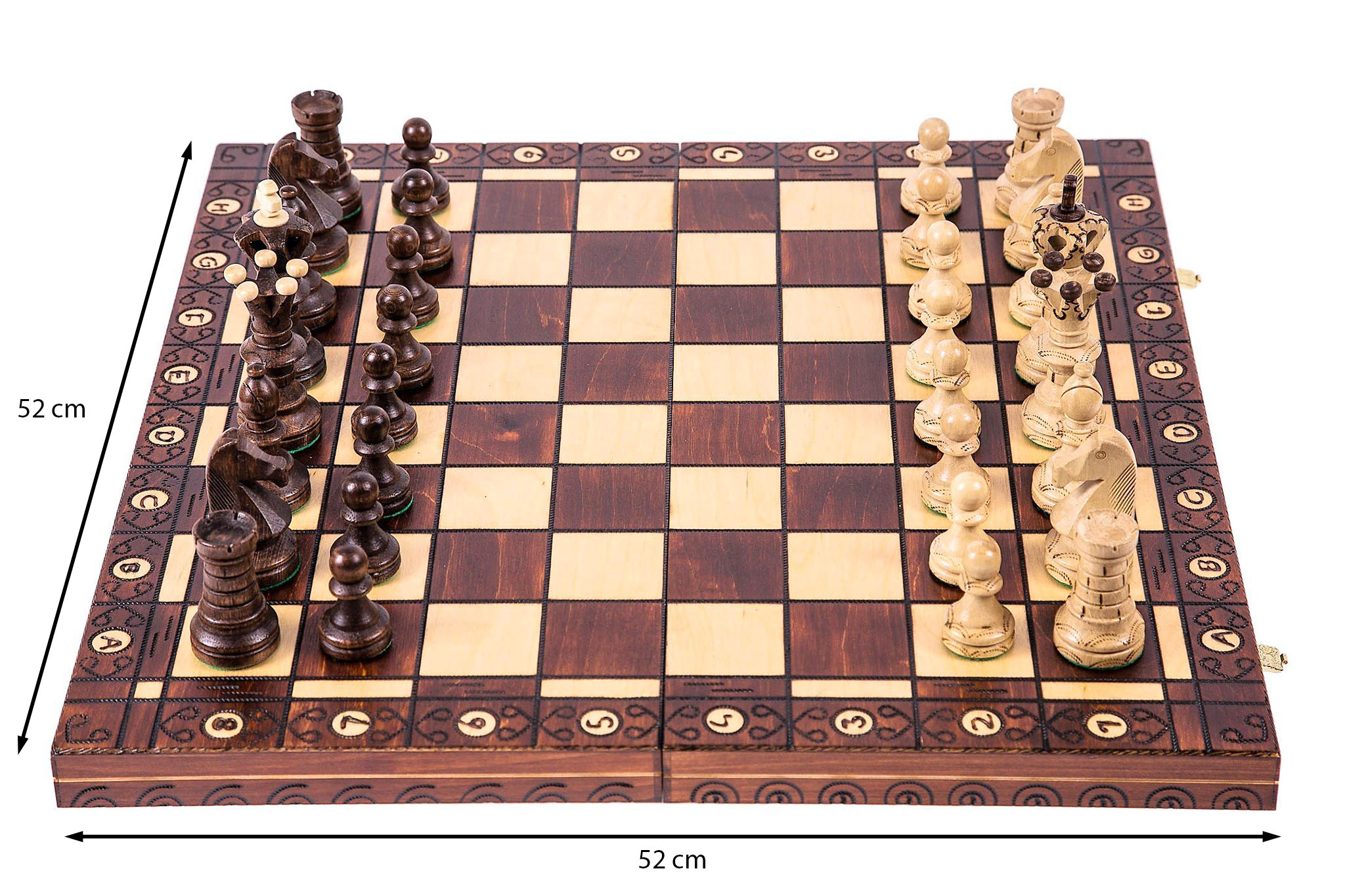 Square 54cm medienos šachmatai dovanai