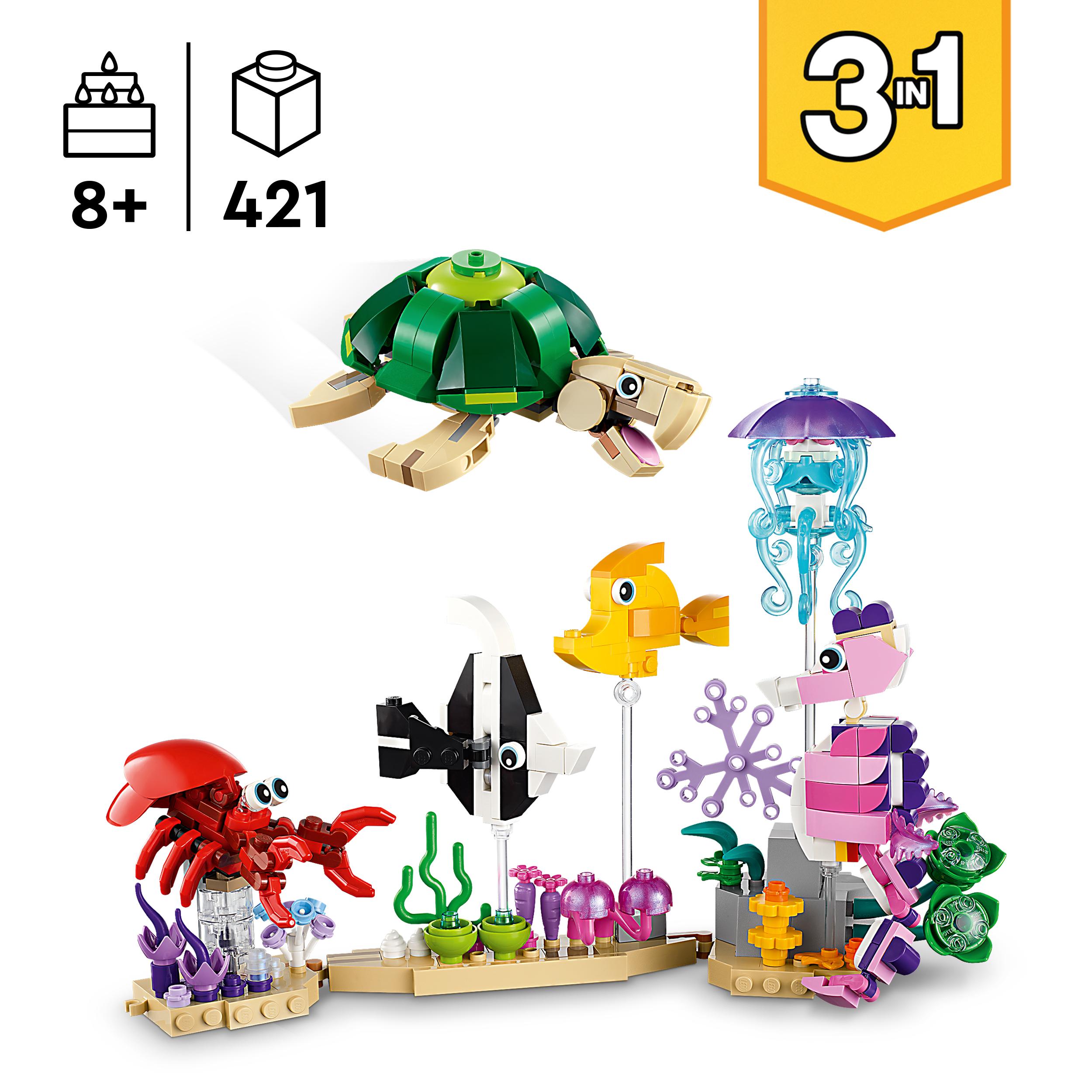 LEGO Creator 31158 jūros gyvūnai, 3 modeliai