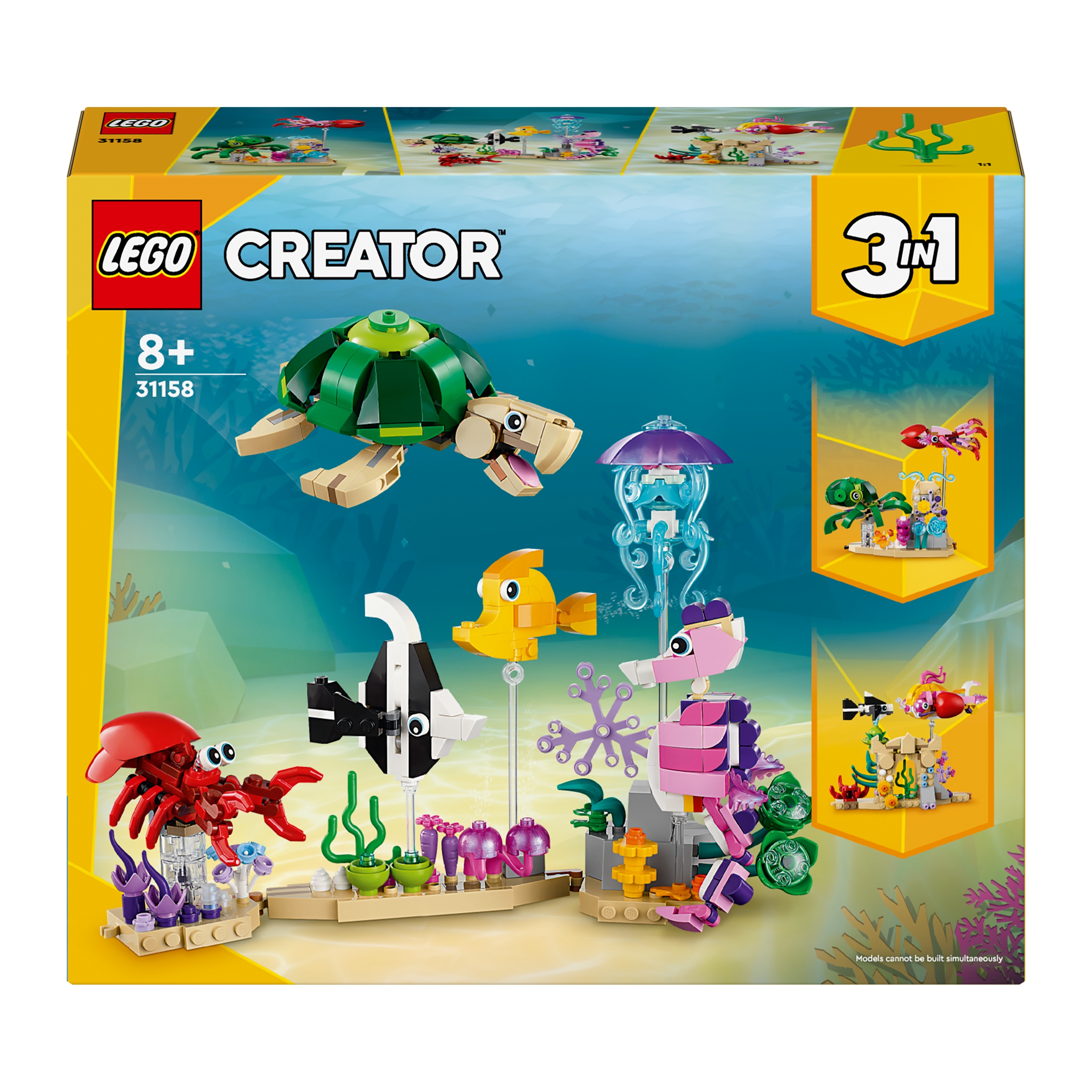LEGO Creator 31158 jūros gyvūnai, 3 modeliai