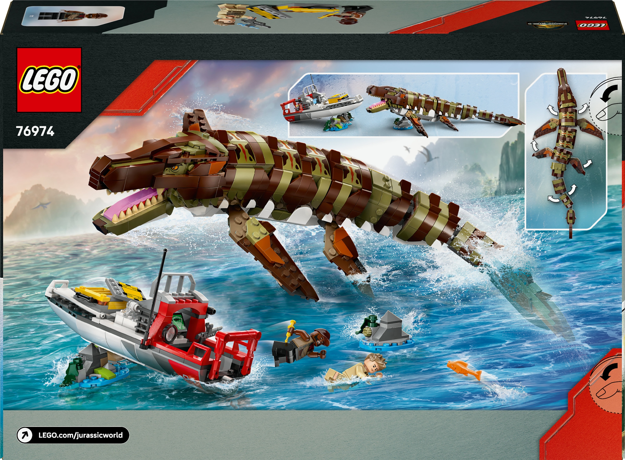Lego Jurassic World laivo misija ir mozazauras 76974