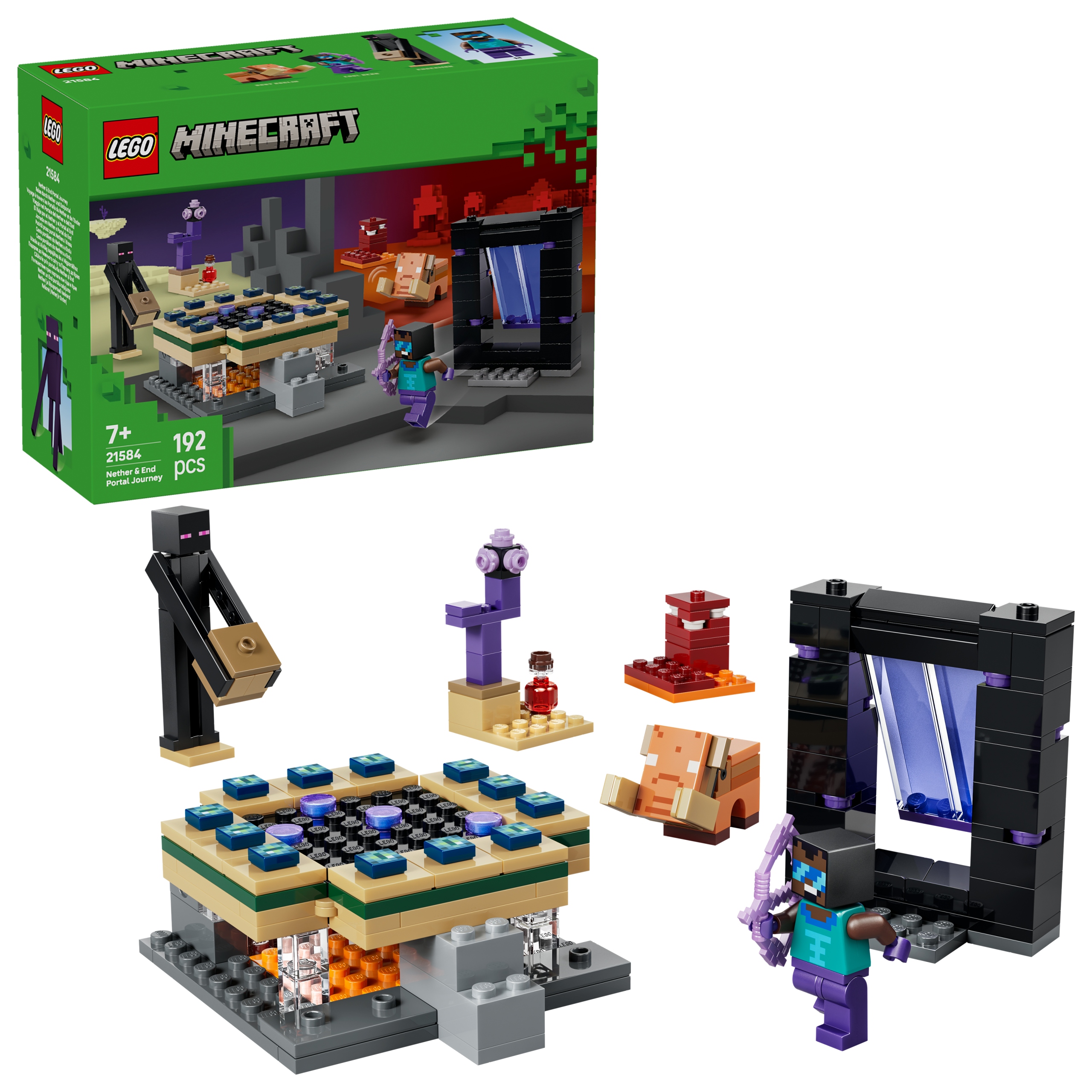 LEGO Minecraft kelionė per portalą į Netheringą