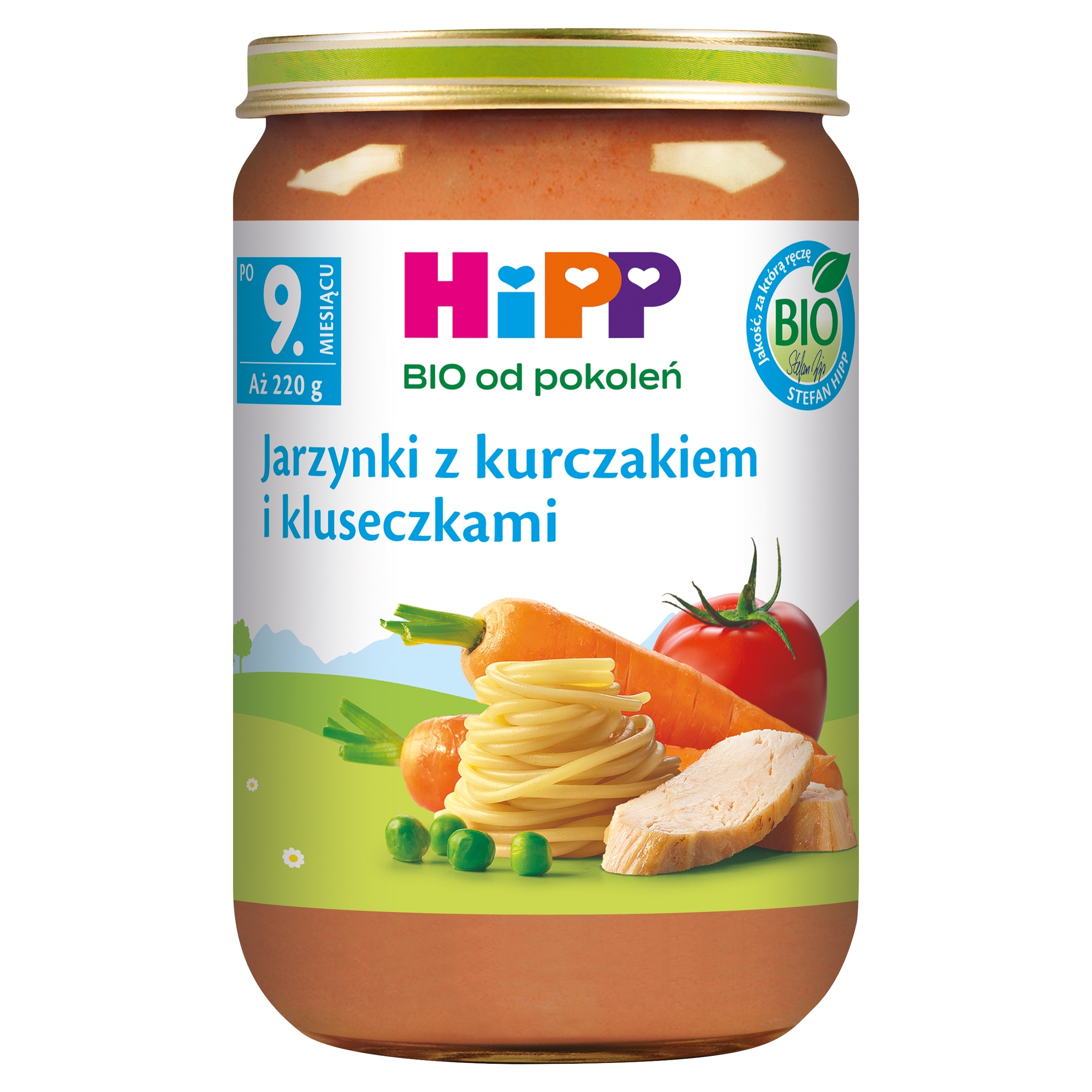 Hipp vakarienė DARŽOVĖS SU VIŠTA IR KDUKULINIAI nuo 9 mėn. 220 g