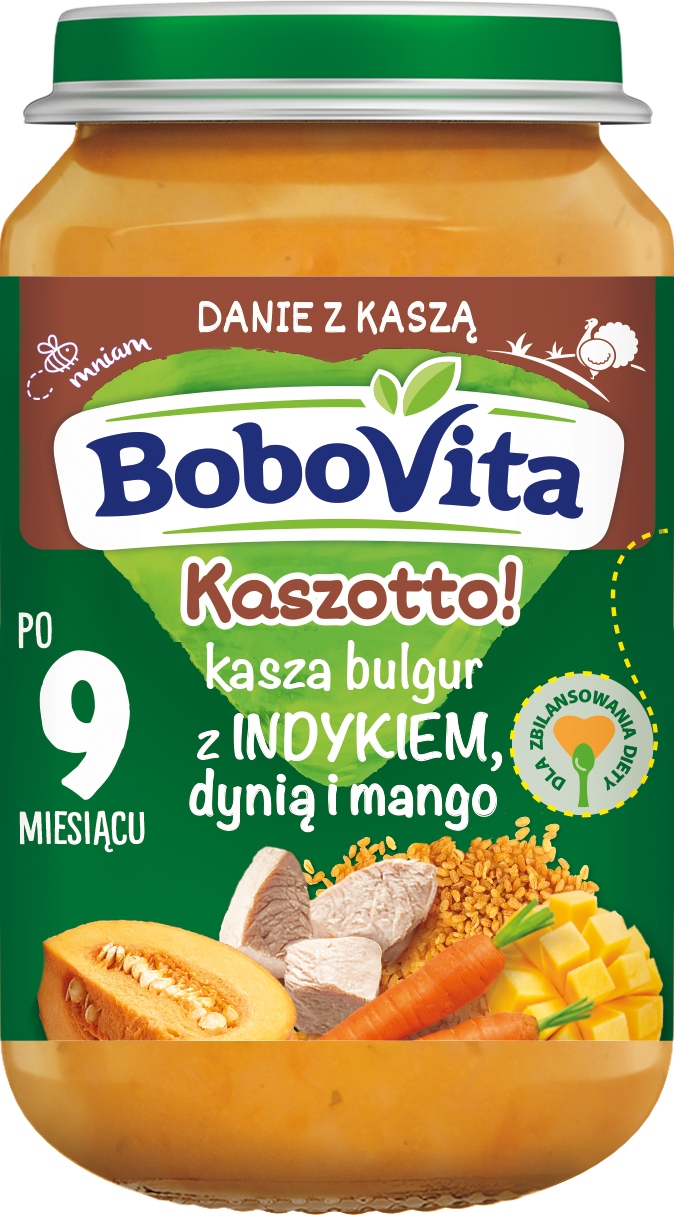 Bobovita kašotto su kalakutu dinija ir mango