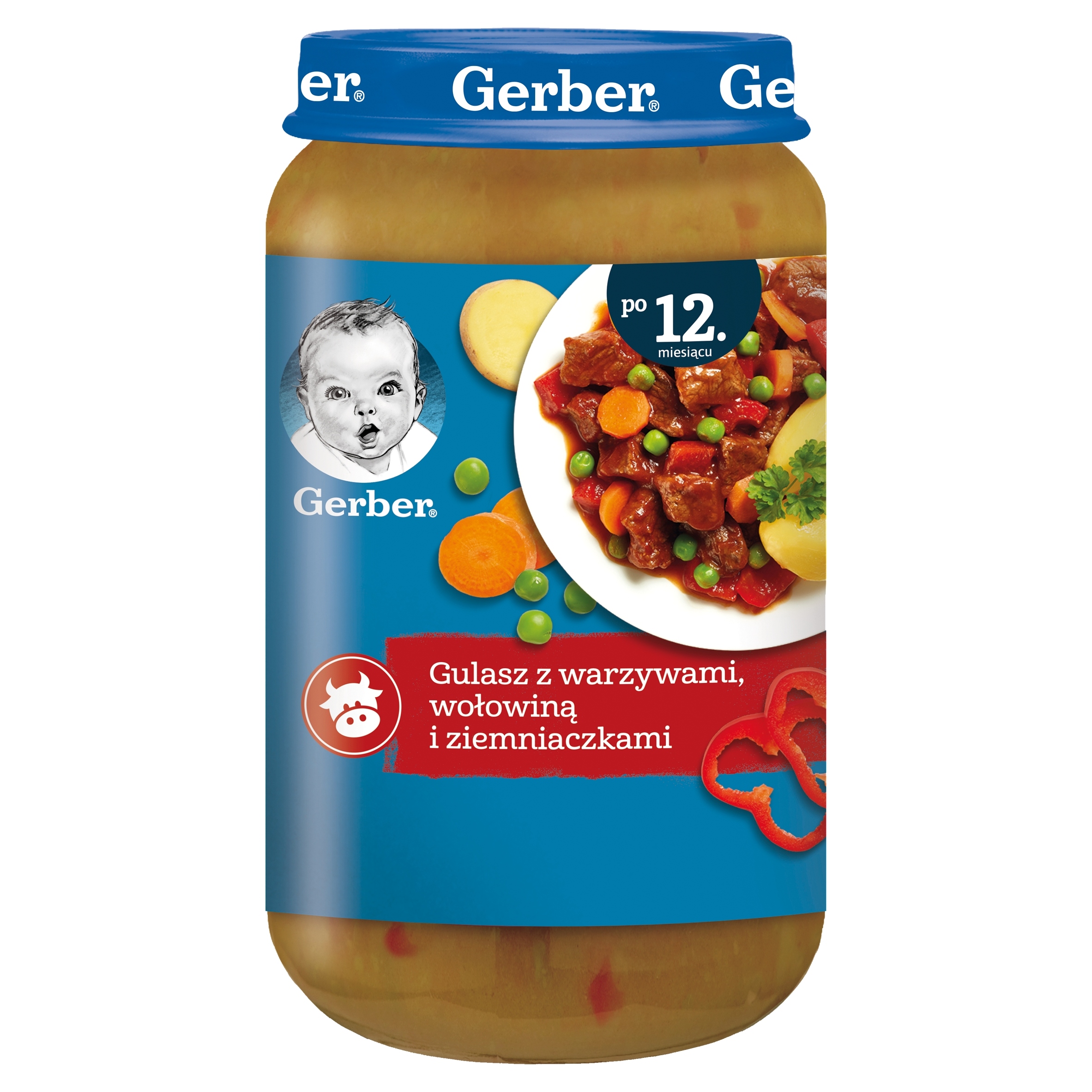 Gerber guliašas su daržovėmis, jautiena ir bulvėmis po 12 mėnesio 250 g