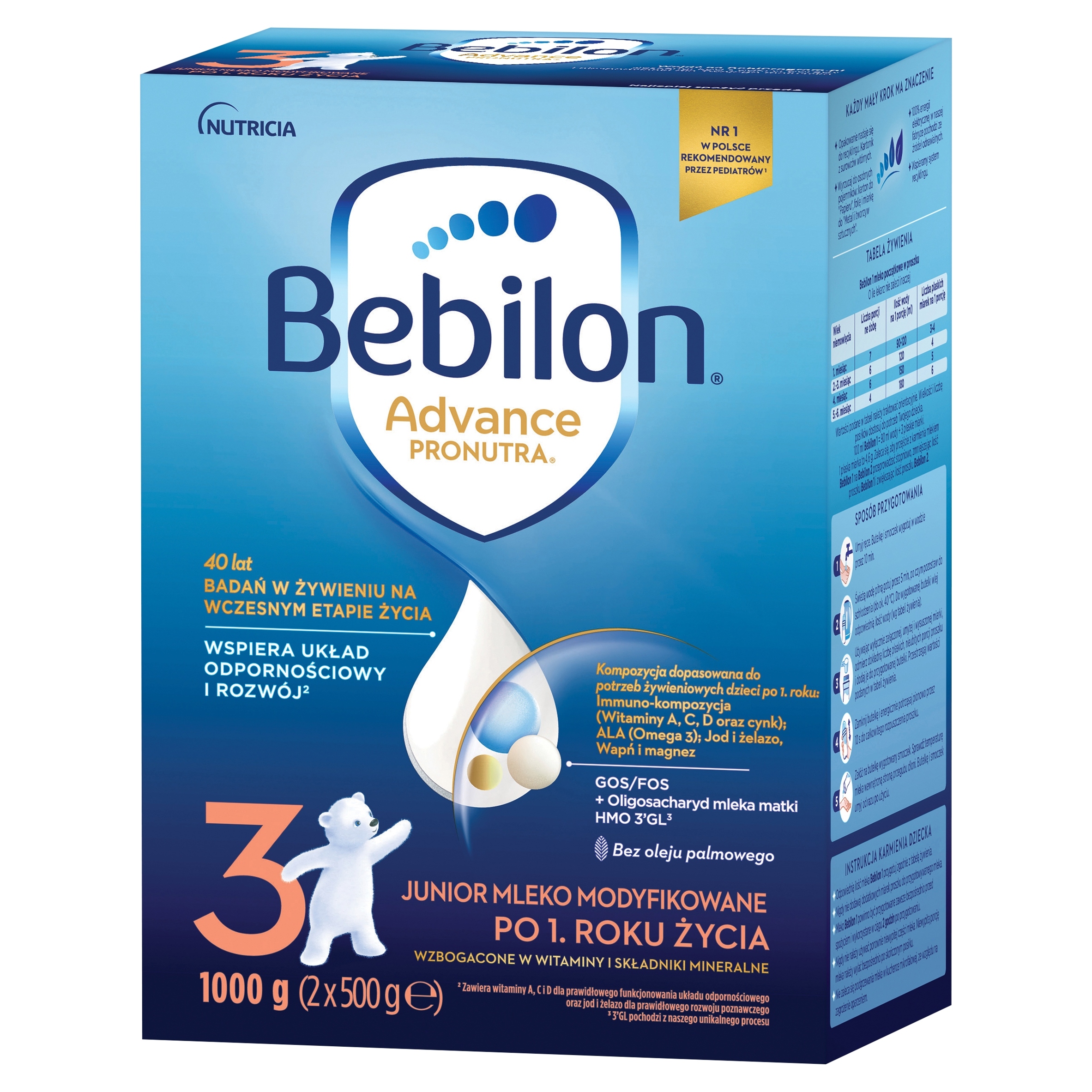 Bebilon Advance Pronutra 3 modifikuota pieno 1000 g