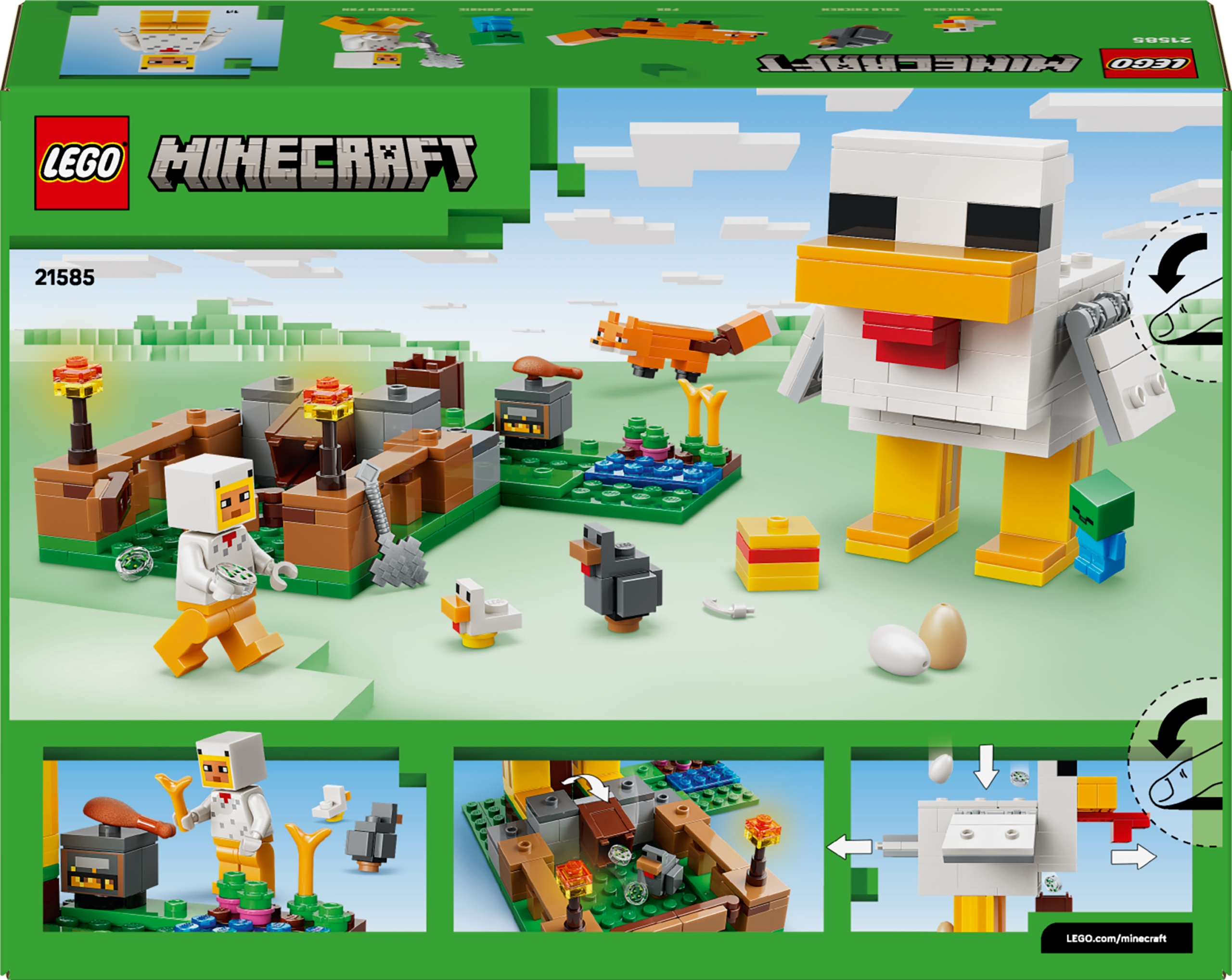 LEGO MINECRAFT 21585 VIŠČIŲ ŪKIS Kotedžas Chicken Coop ORIGINALŪS KALULAI