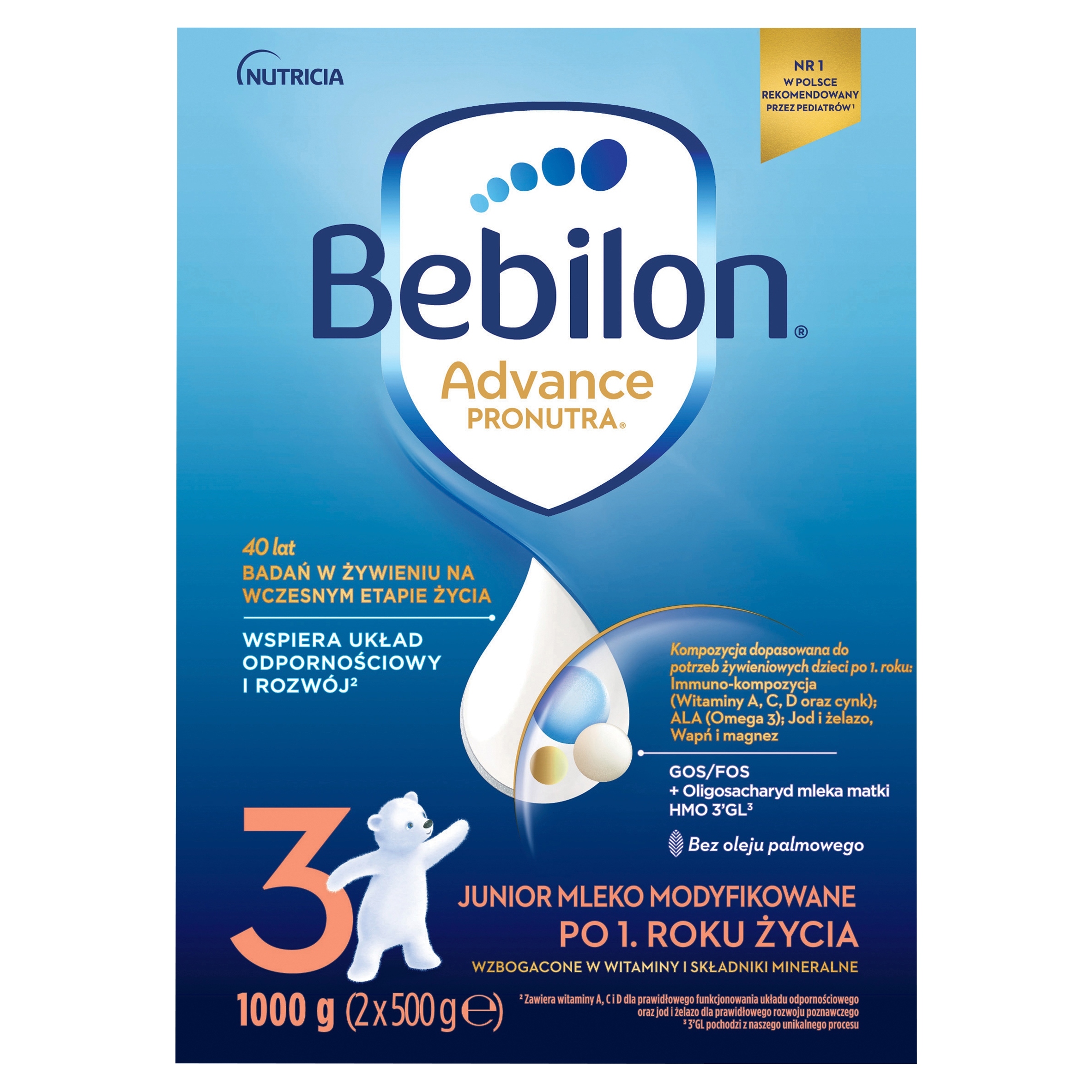 Bebilon Advance Pronutra 3 modifikuota pieno 1000 g