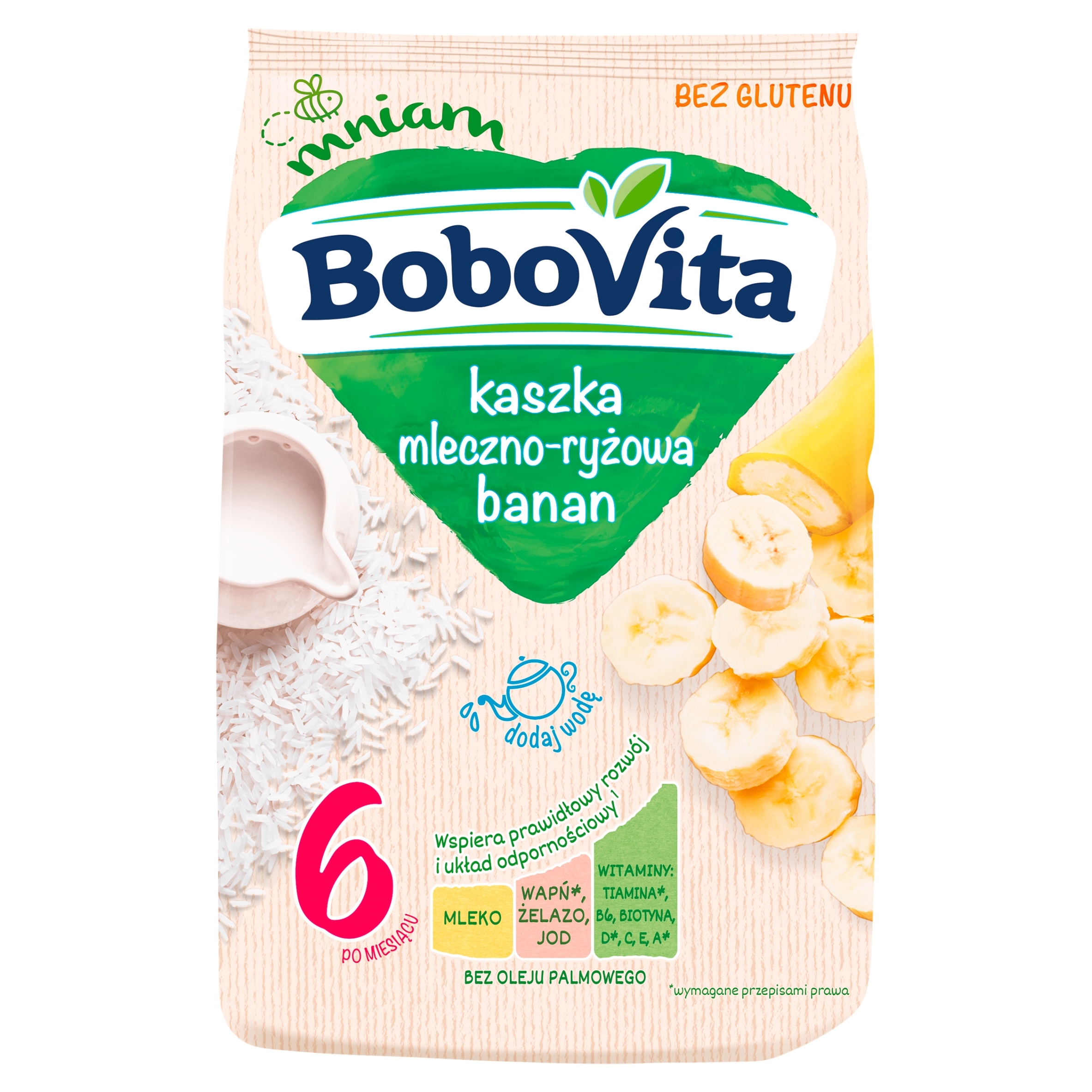 BoboVita pieninių ryžių košės bananas po 6 mėnesių 230 g