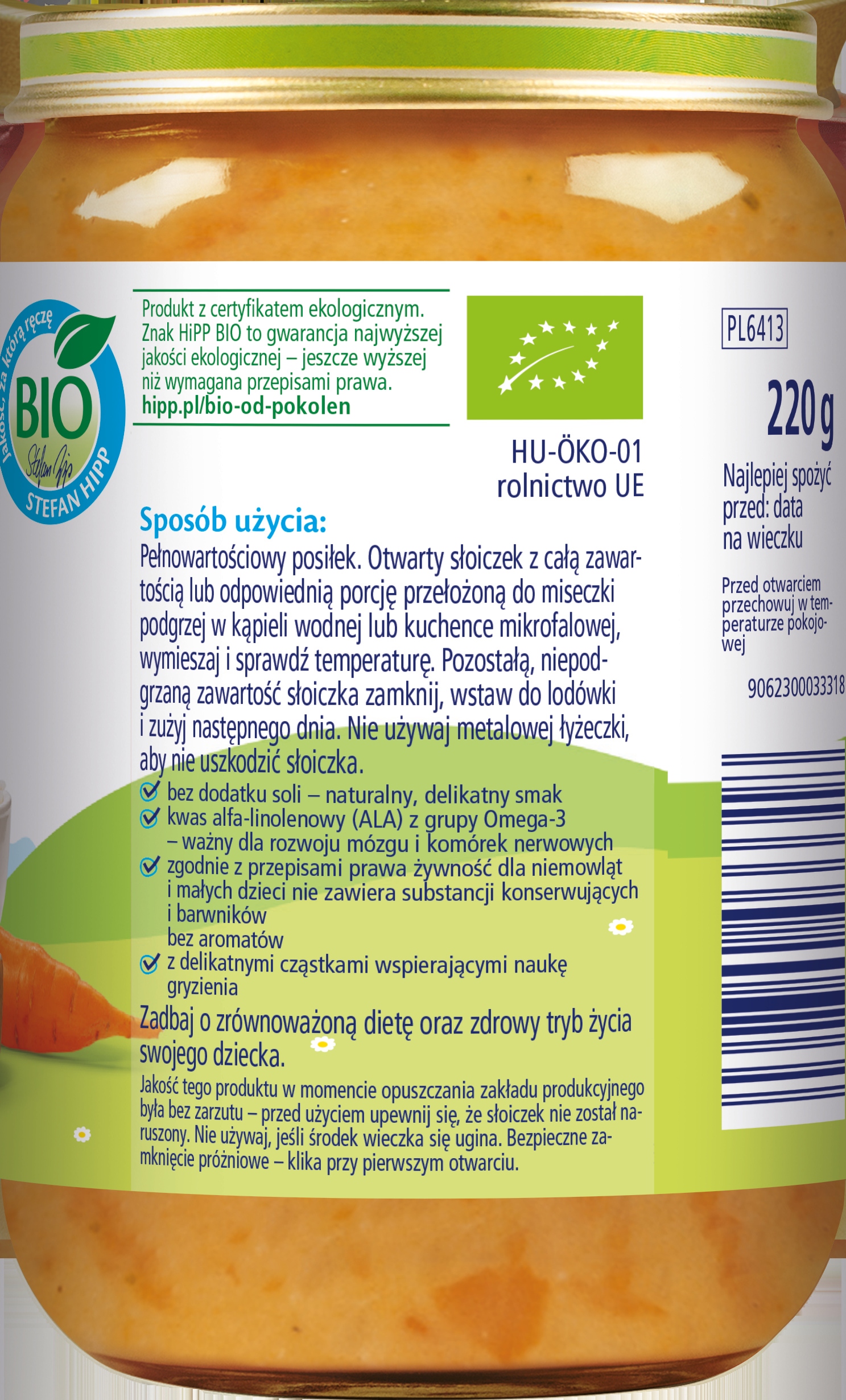 Hipp bio vakarienė su šviežiais daržovėmis