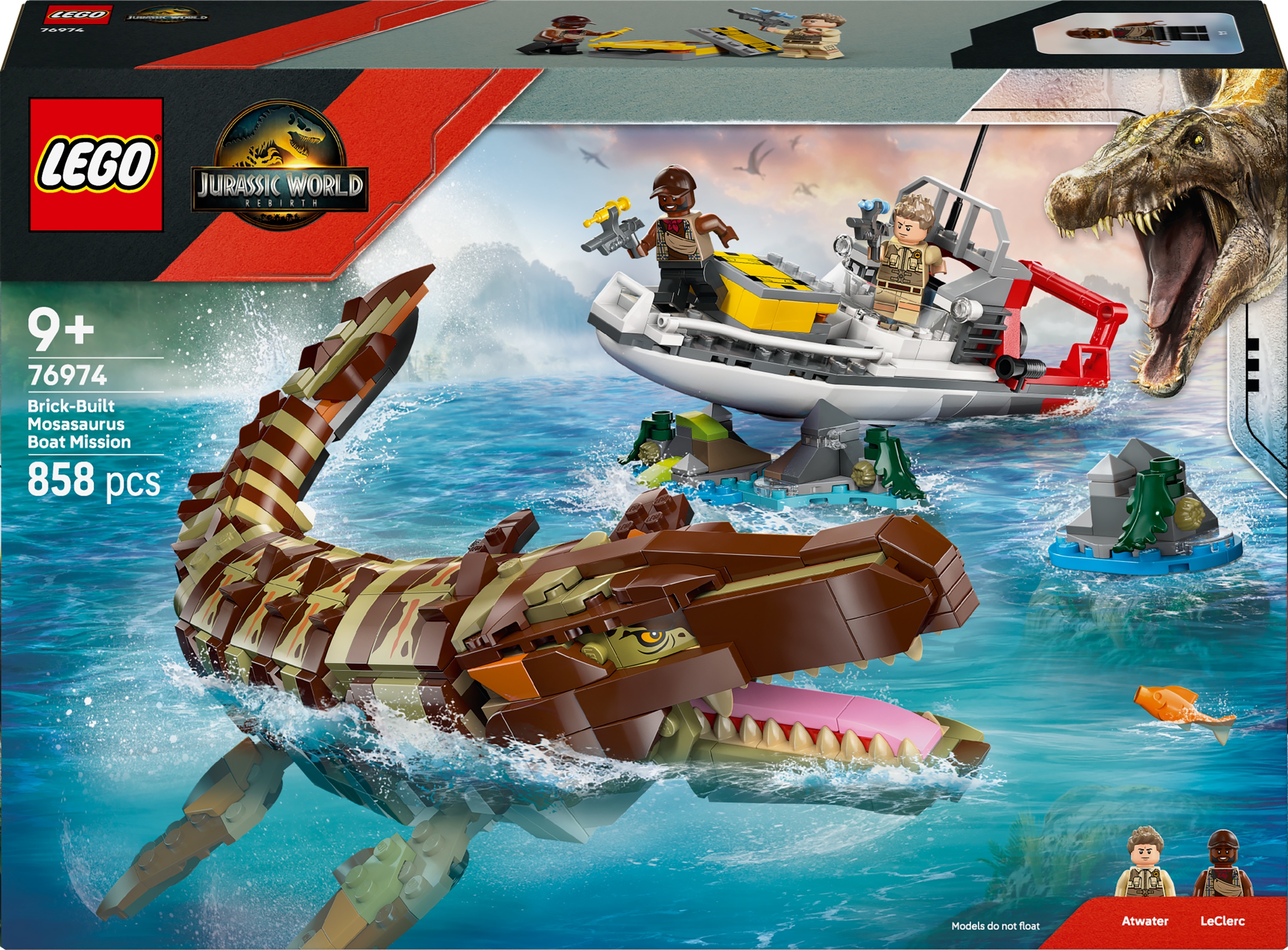 Lego Jurassic World laivo misija ir mozazauras 76974