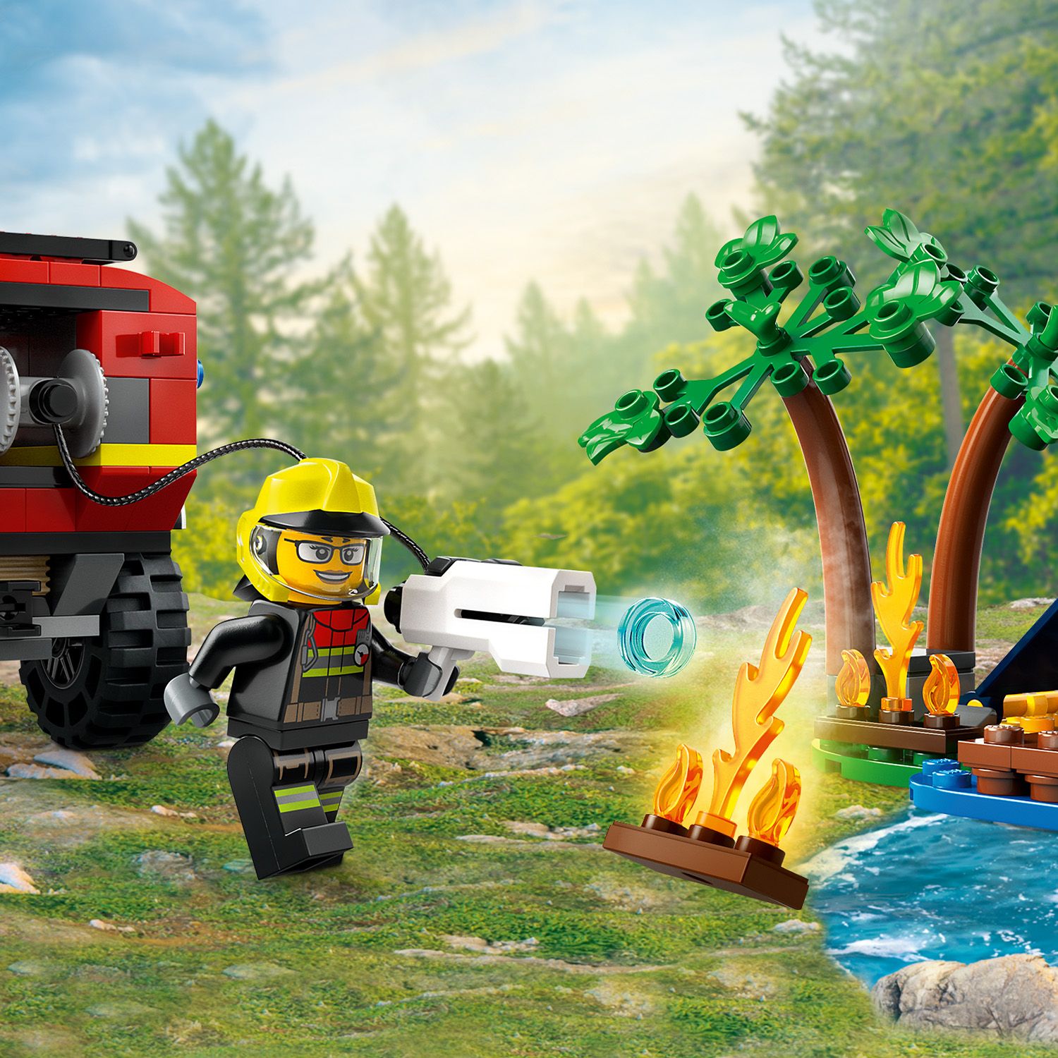 LEGO City 60412 gaisrinė mašina 4x4 ir gelbėjimo valtis