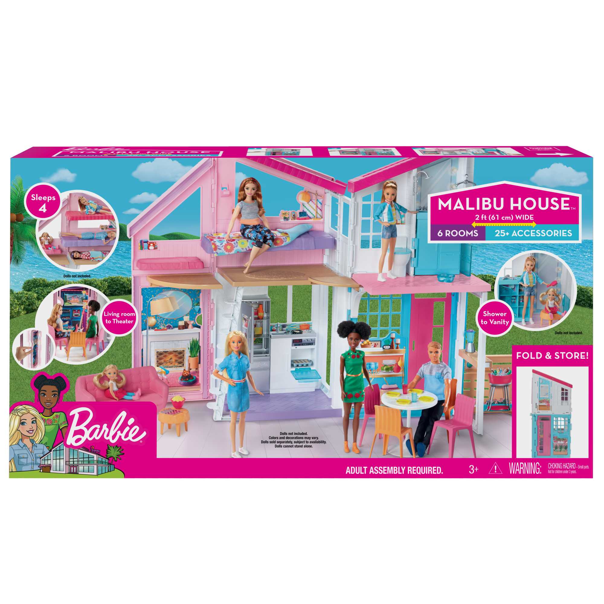 Barbie FXG57 Malibu lėlių namelis Didelis Mattel lėlių namas