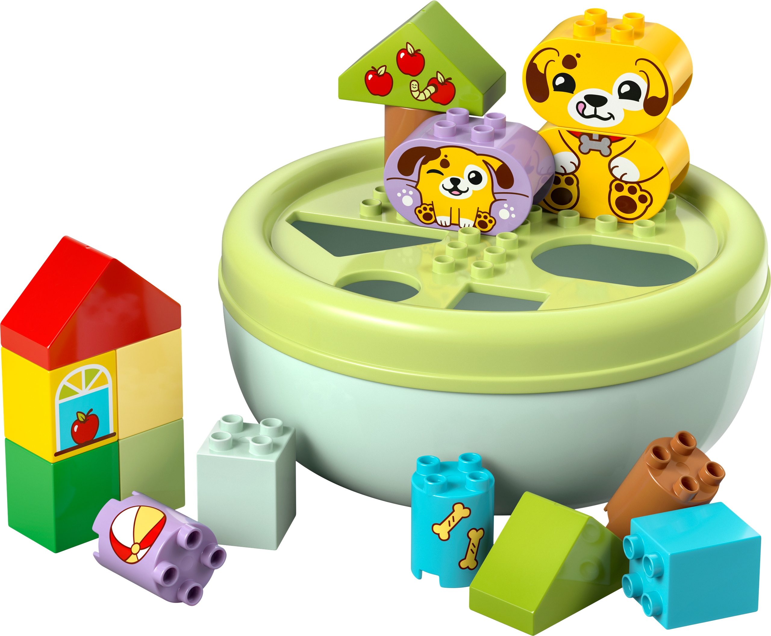 LEGO Duplo 10441 formų rūšiuotojas: šuniukų namai