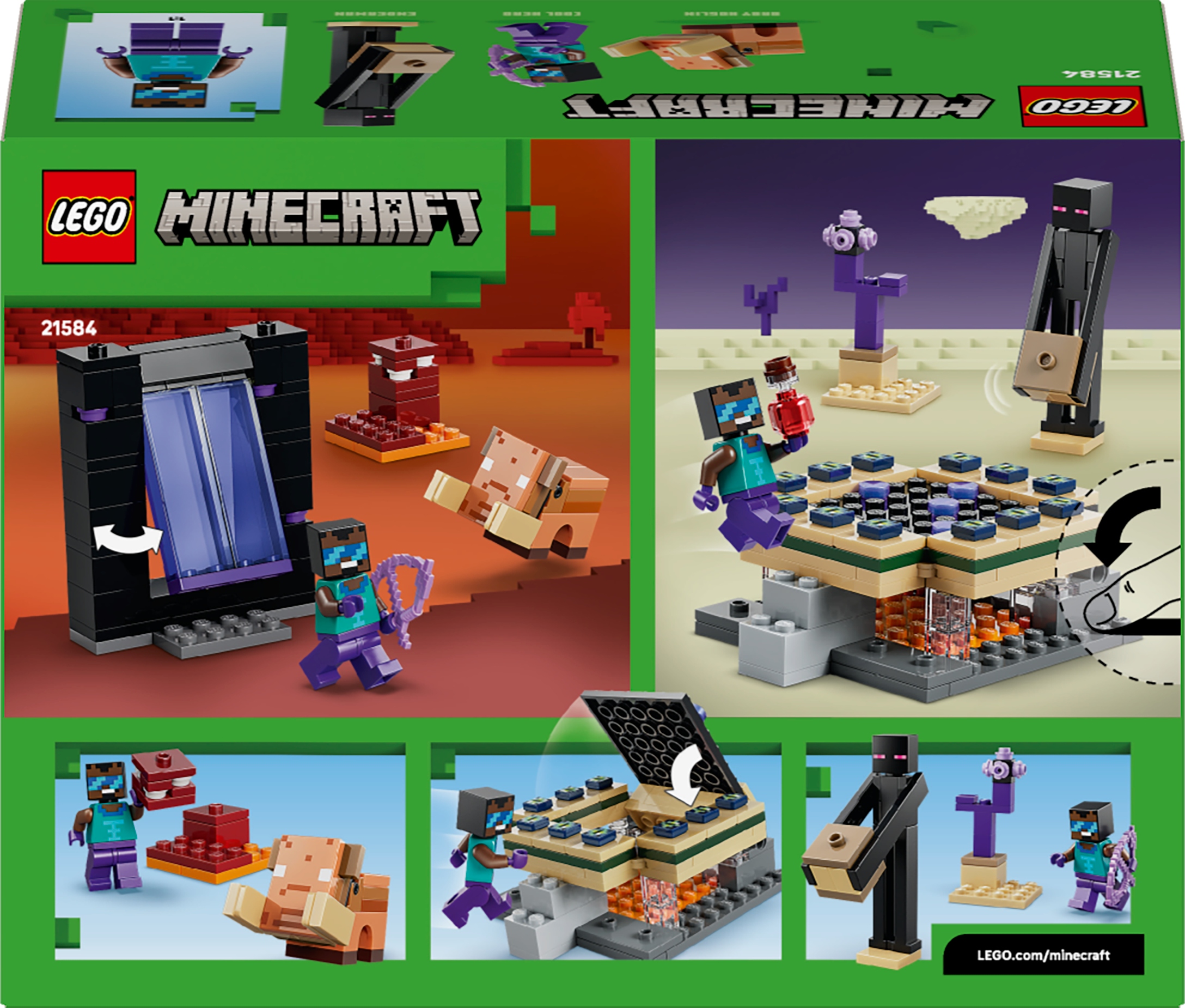 LEGO Minecraft kelionė per portalą į Netheringą