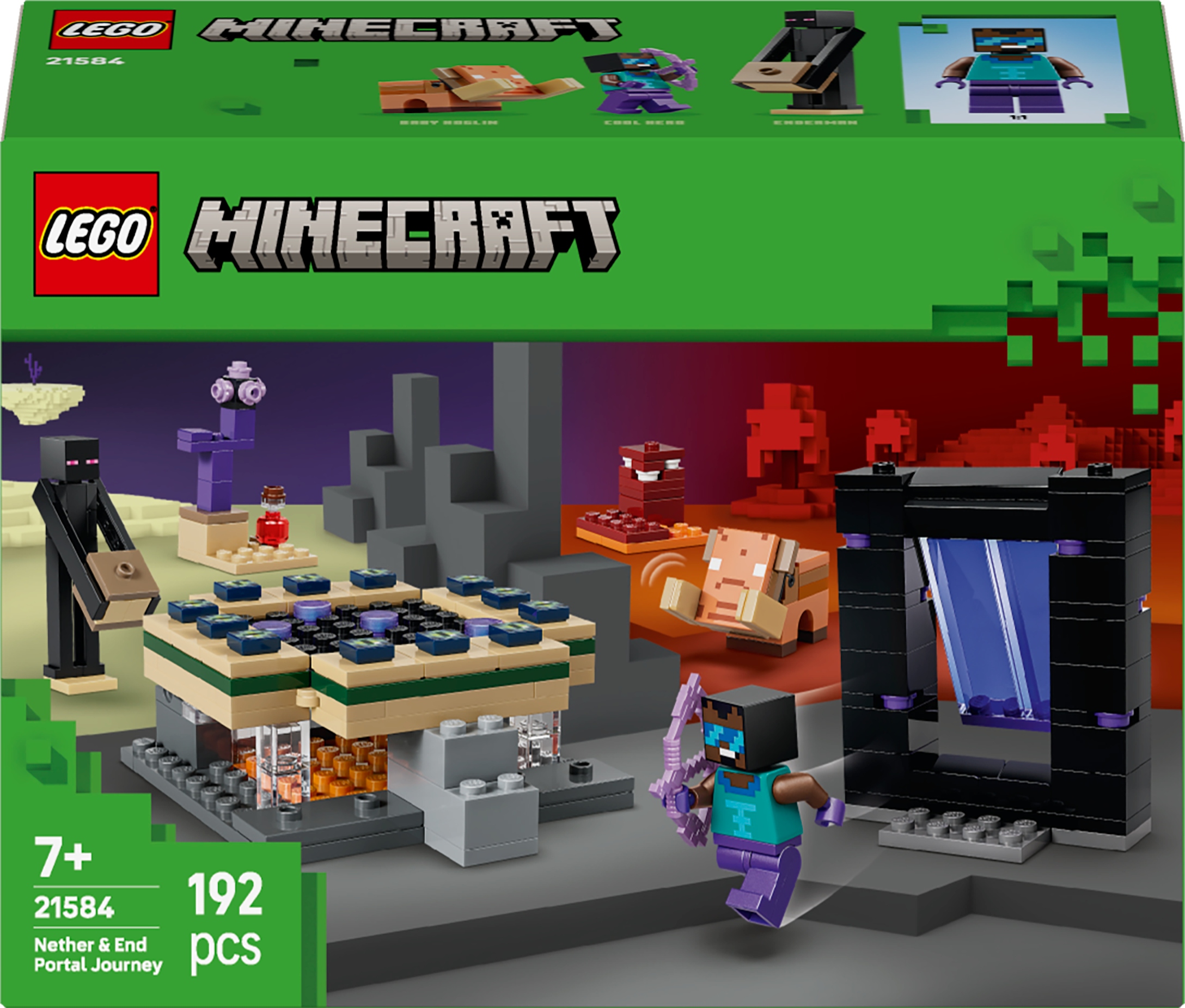 LEGO Minecraft kelionė per portalą į Netheringą