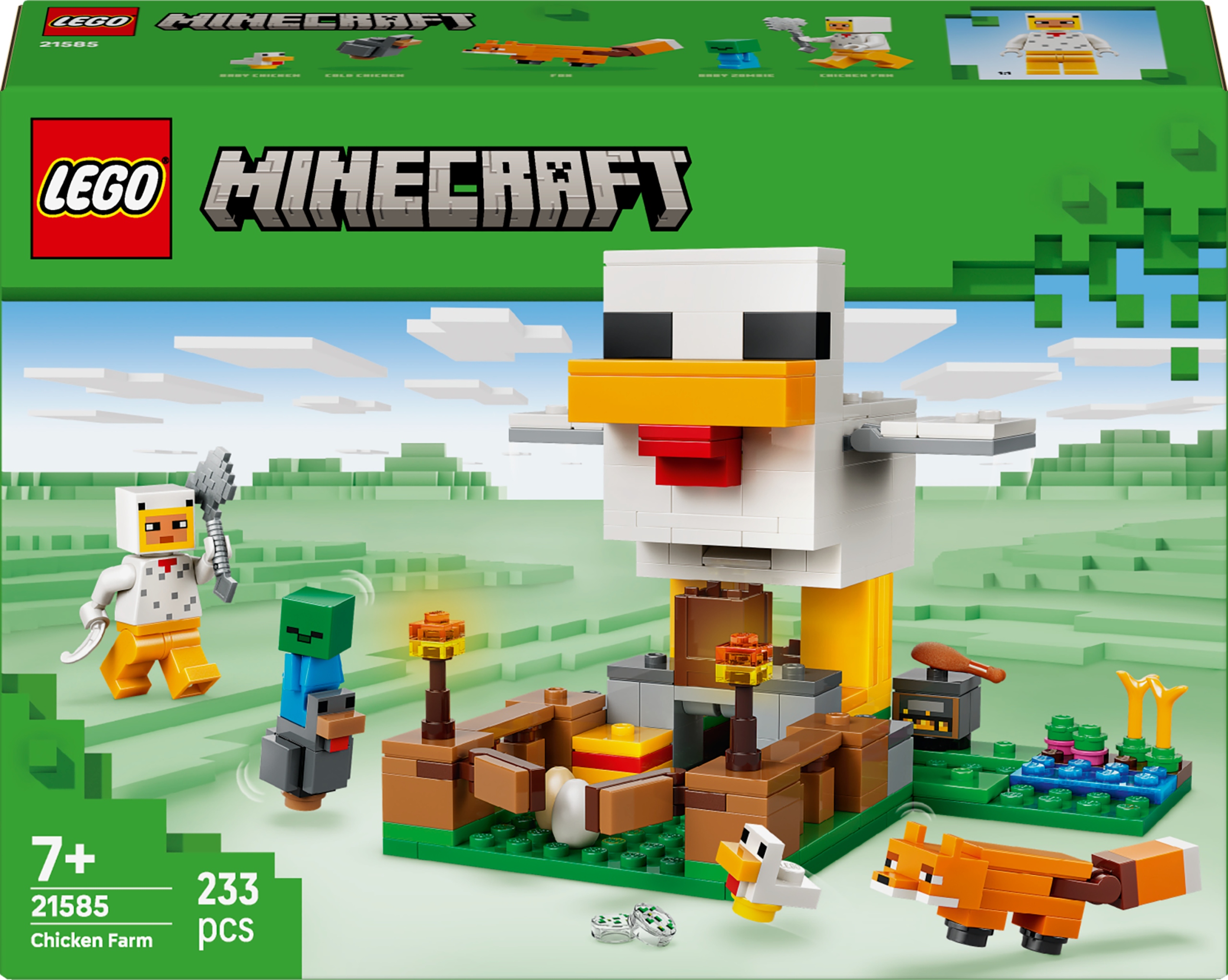 LEGO MINECRAFT 21585 VIŠČIŲ ŪKIS Kotedžas Chicken Coop ORIGINALŪS KALULAI