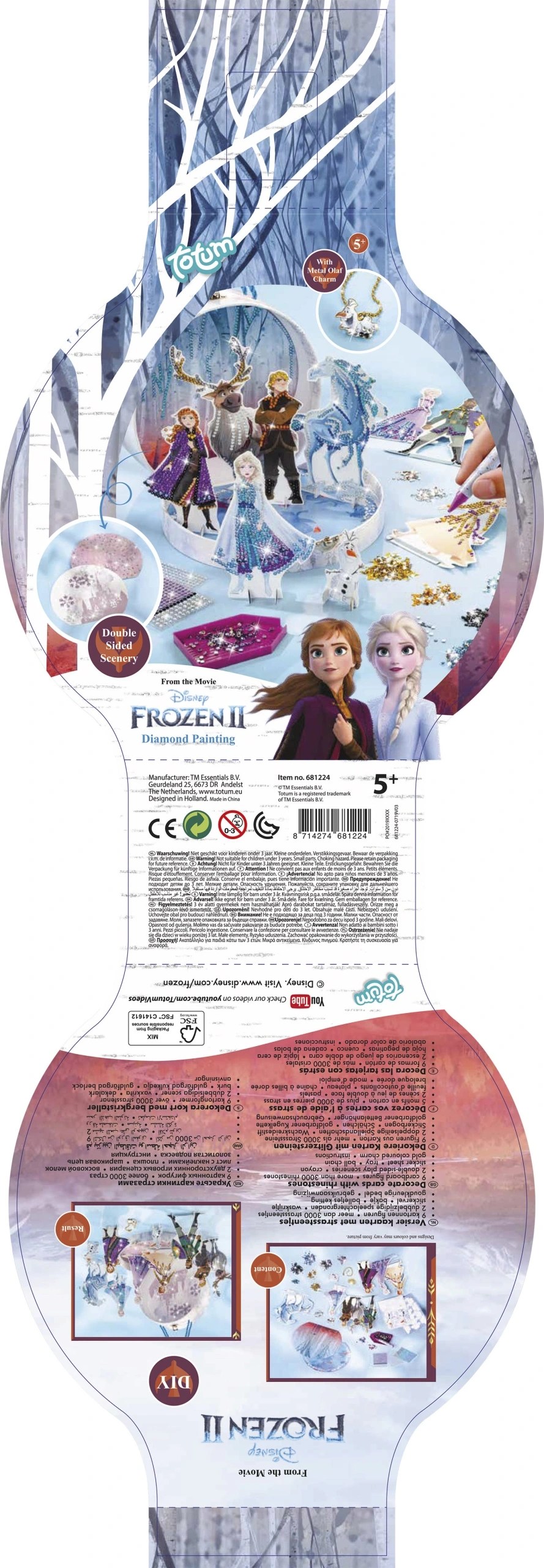 Totum Frozen deimantine mozaika, kūrybos rinkinys
