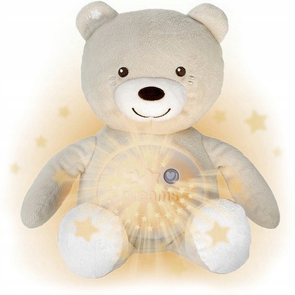 Chicco lempa Teddy meškiukas su žvaigždės projektoriumi - smėlio spalvos