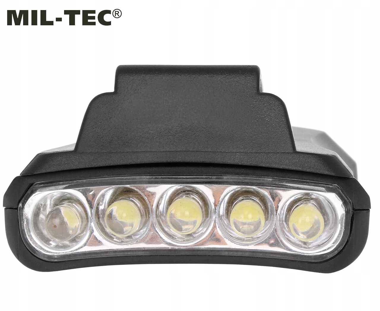 Žibintuvėlis su segtuku Mil-Tec 50 lm priekinis žibintas, skirtas Hat Visor kuprinei juodai