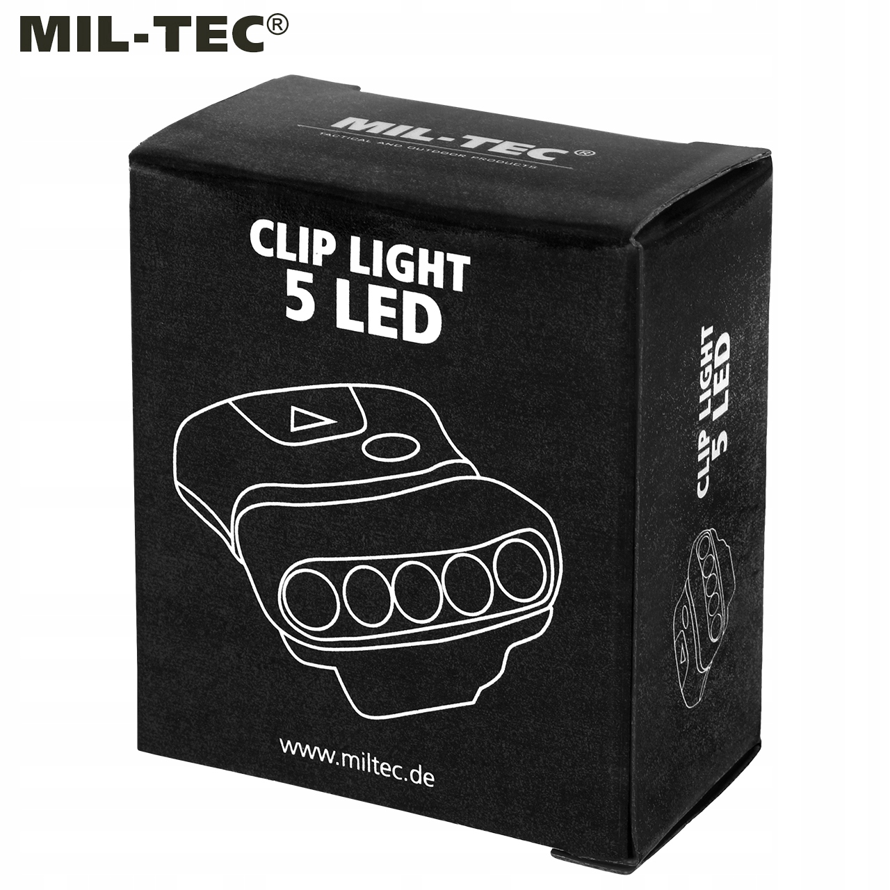 Žibintuvėlis su segtuku Mil-Tec 50 lm priekinis žibintas, skirtas Hat Visor kuprinei juodai