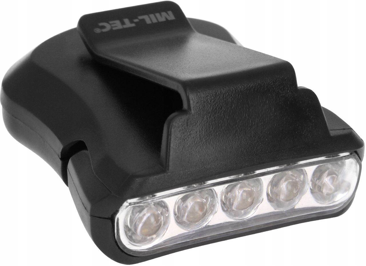 Žibintuvėlis su segtuku Mil-Tec 50 lm priekinis žibintas, skirtas Hat Visor kuprinei juodai