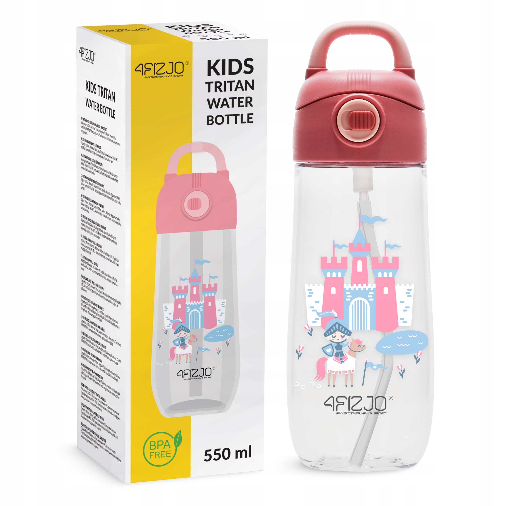 VANDENS BUTELIS VAIKŲ BUTELIŲ GĖRIMAS MOKYKLUI TRITAN SPORTS 550 ML