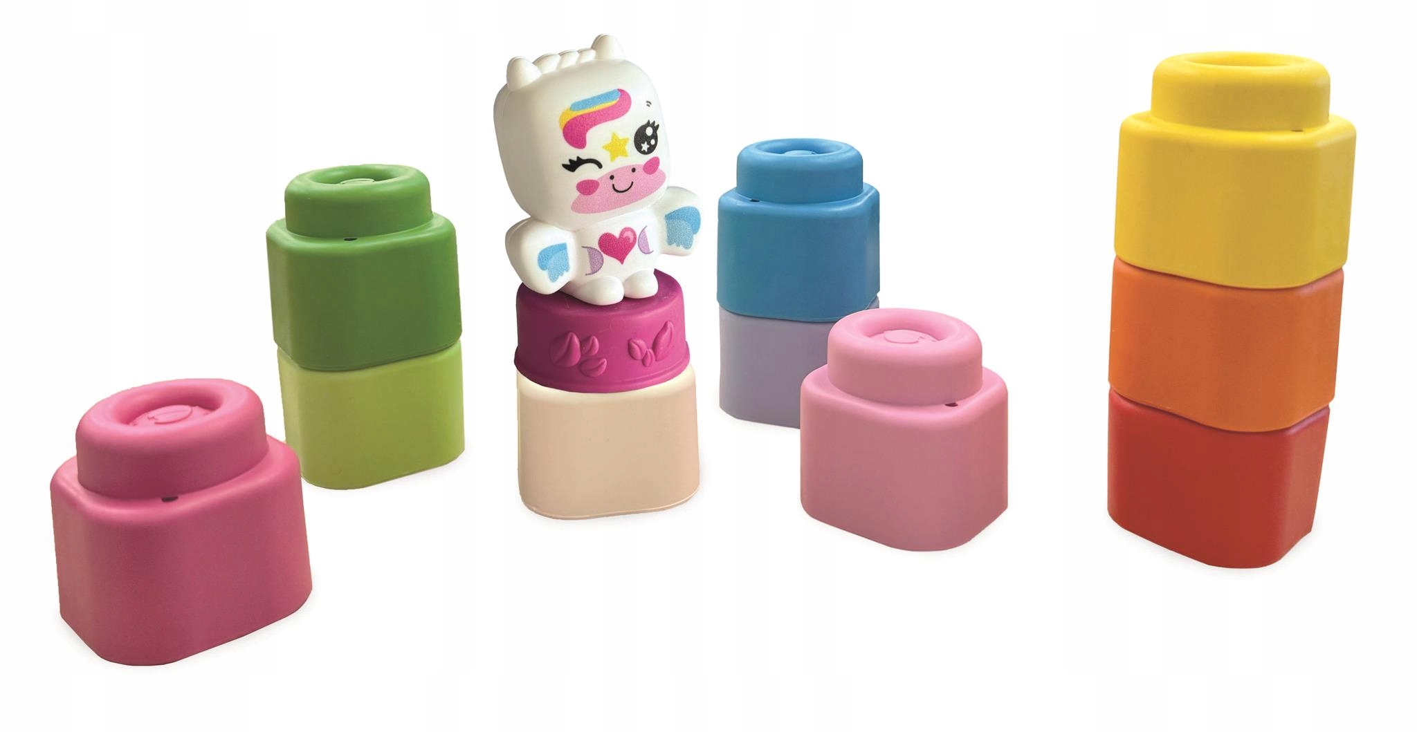 MINKŠČIŲ KALUKŲ RINKINYS 10 ELEMENTŲ BABY UNICORN VIENRAGIS CLEMMY CLEMENTONI