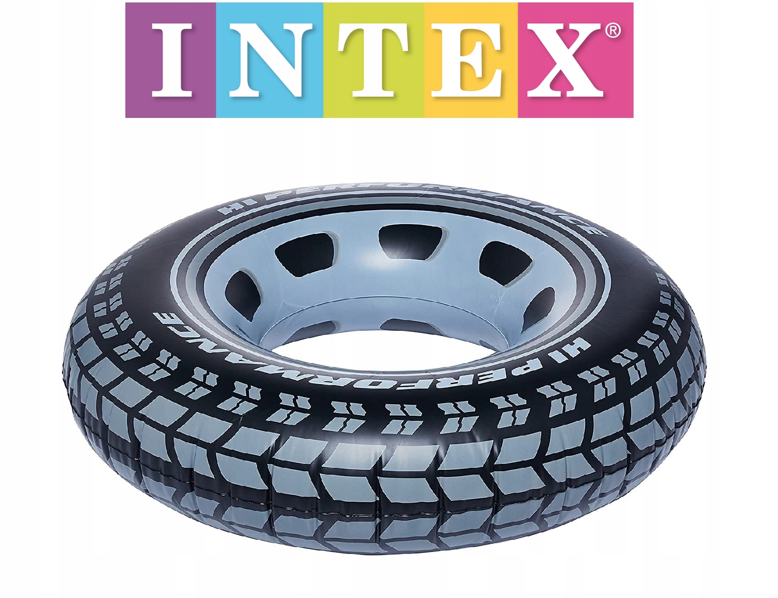 Intex pripučiamas plaukimo žiedas – juoda padanga 91cm #59252 (6941057459257)