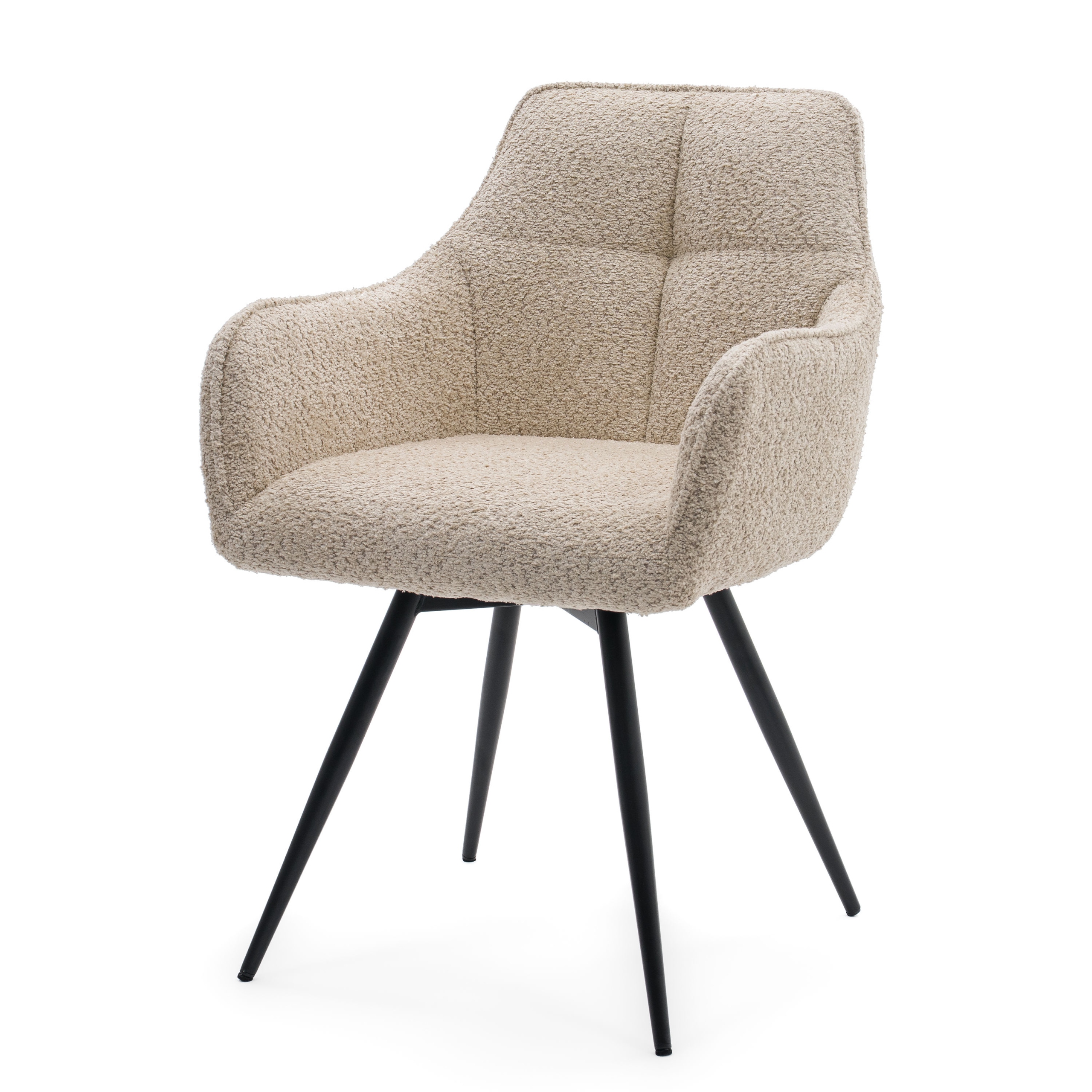 BOUCLE MINŠTA SUKAMA KĖDĖ SVETAINEI QUATTRO šviesiai smėlio spalvos