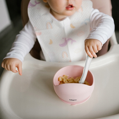 Babyono indų rinkinys lėkštutė šaukštas ir slibiuzis