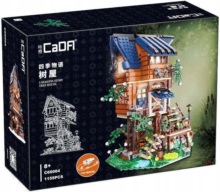 CADA C66004W Four Seasons Tree House statybiniai blokeliai 1155 vnt. LED