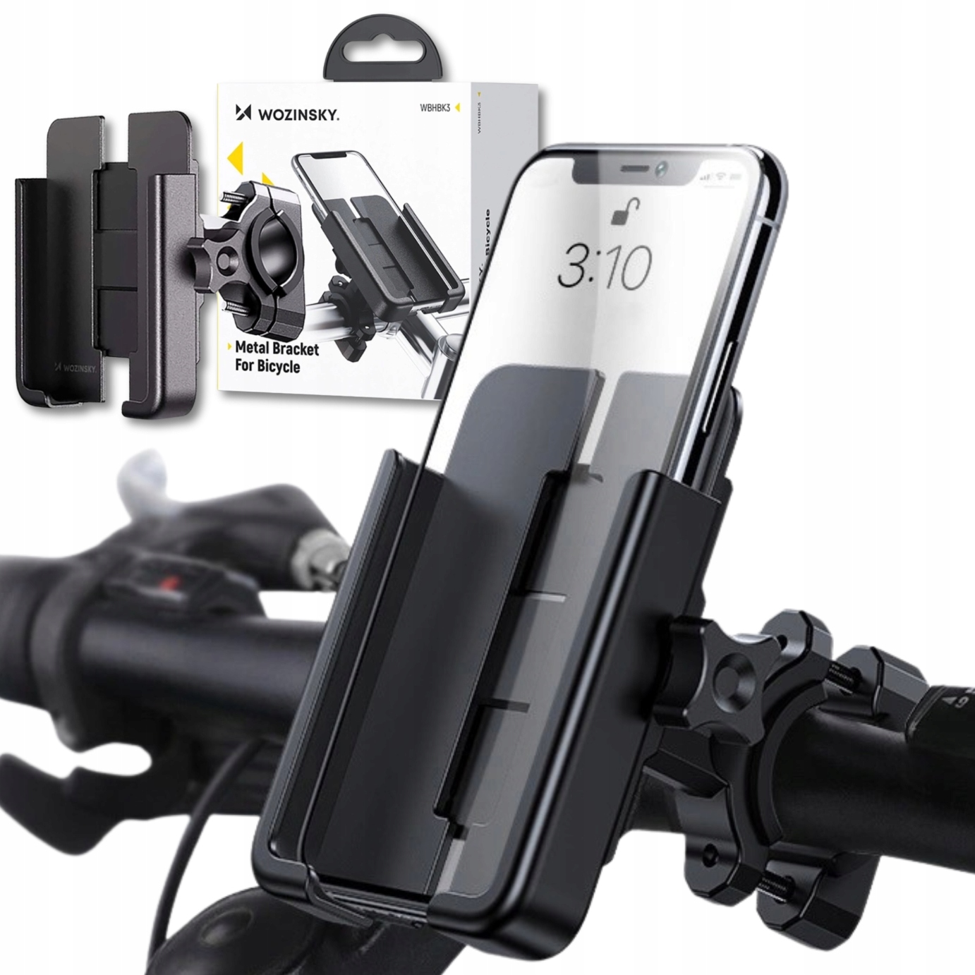 DVIRAČIO LAIKIKLIS MOTOCIKLO TELEFONUI, METALINIS, STABILUMAS, Šarvuotas, 360°