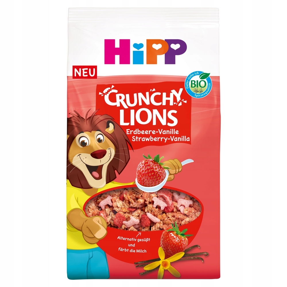 Hipp bio granola braškės vanilia vaikams 300g