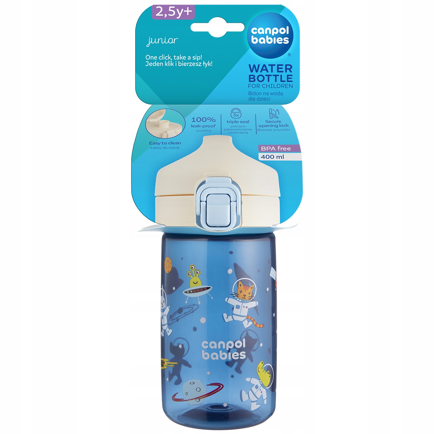 Canpol babies Junior butelis 400 ml, mėlynas