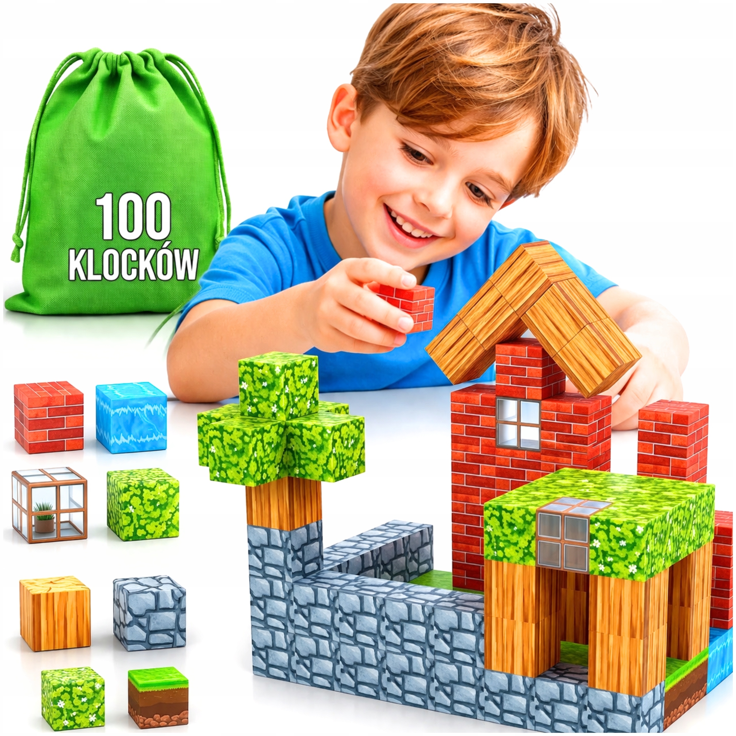 Magnetiniai 3D blokai klocki konstrukcijos kubeliai