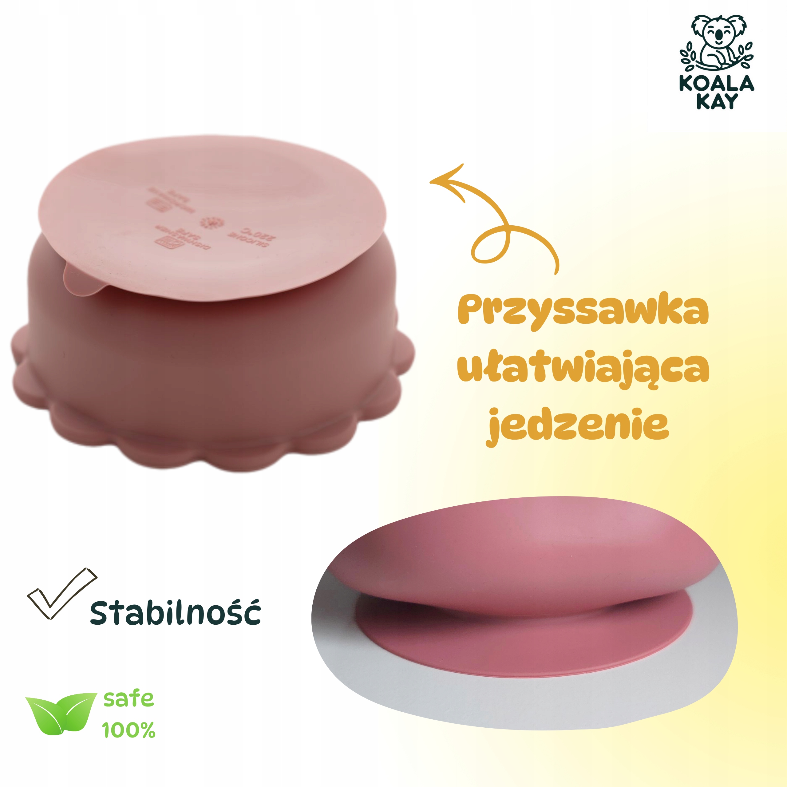 Silikoninis apvalus dubuo vaikams, kūdikiams, MEŠIKIS su siurbtuku