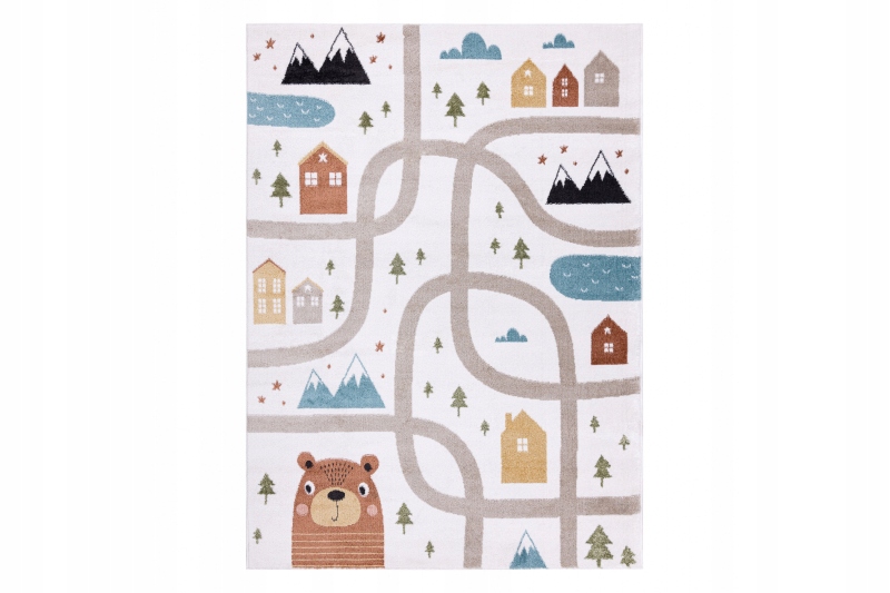 Kilimas FUN 120x170 Fleece vaikams, gatvės, kreminis