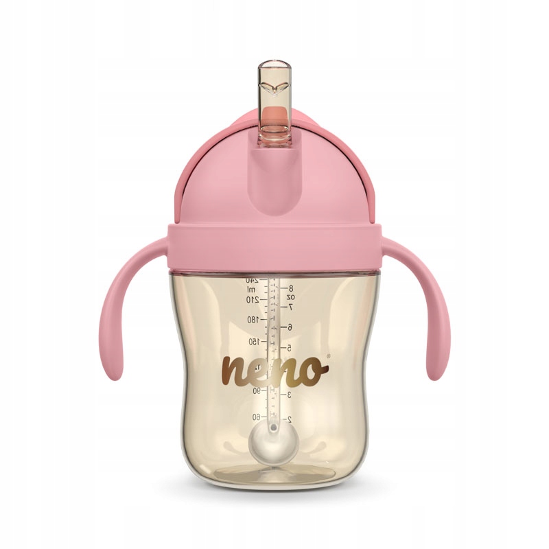 NENO BEBESITO ROŽAS VAIKŲ BUTELIUKAS SU ŠIAUDU IR SVORIS 240ml