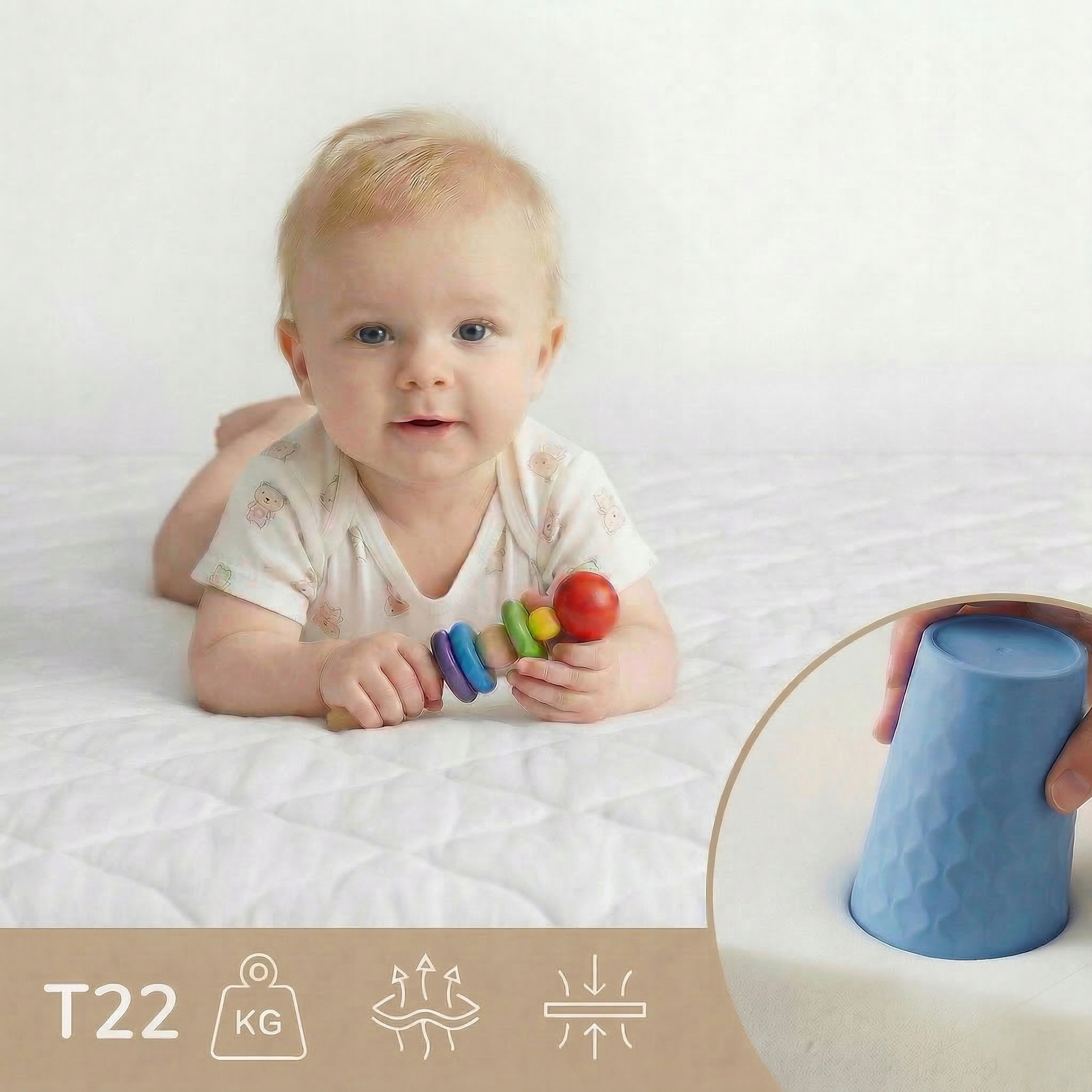 ČIUŽINIS 160x70x10 vaikiškas PUOLAS Oeko-Tex lovai Nuimamas užvalkalas