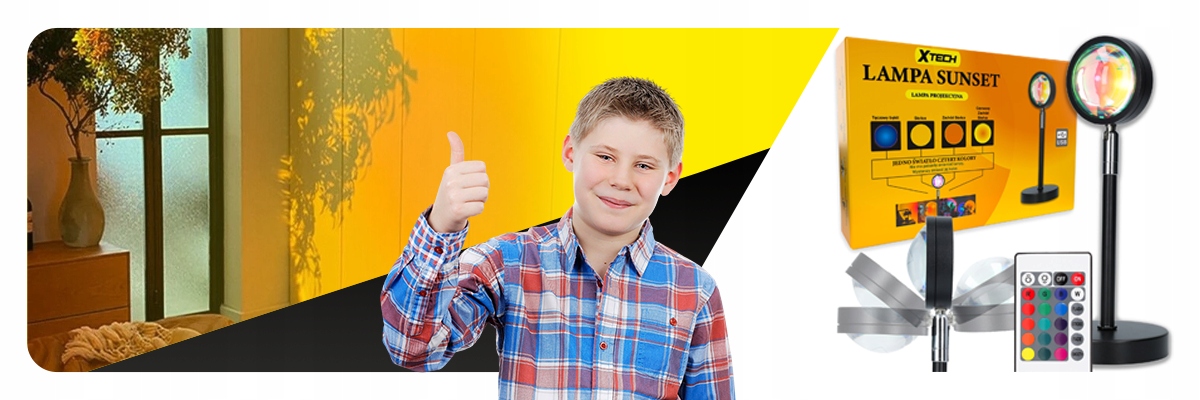 Projekcijos lempa saulėlydžio RGB su nuotoliniu valdymu