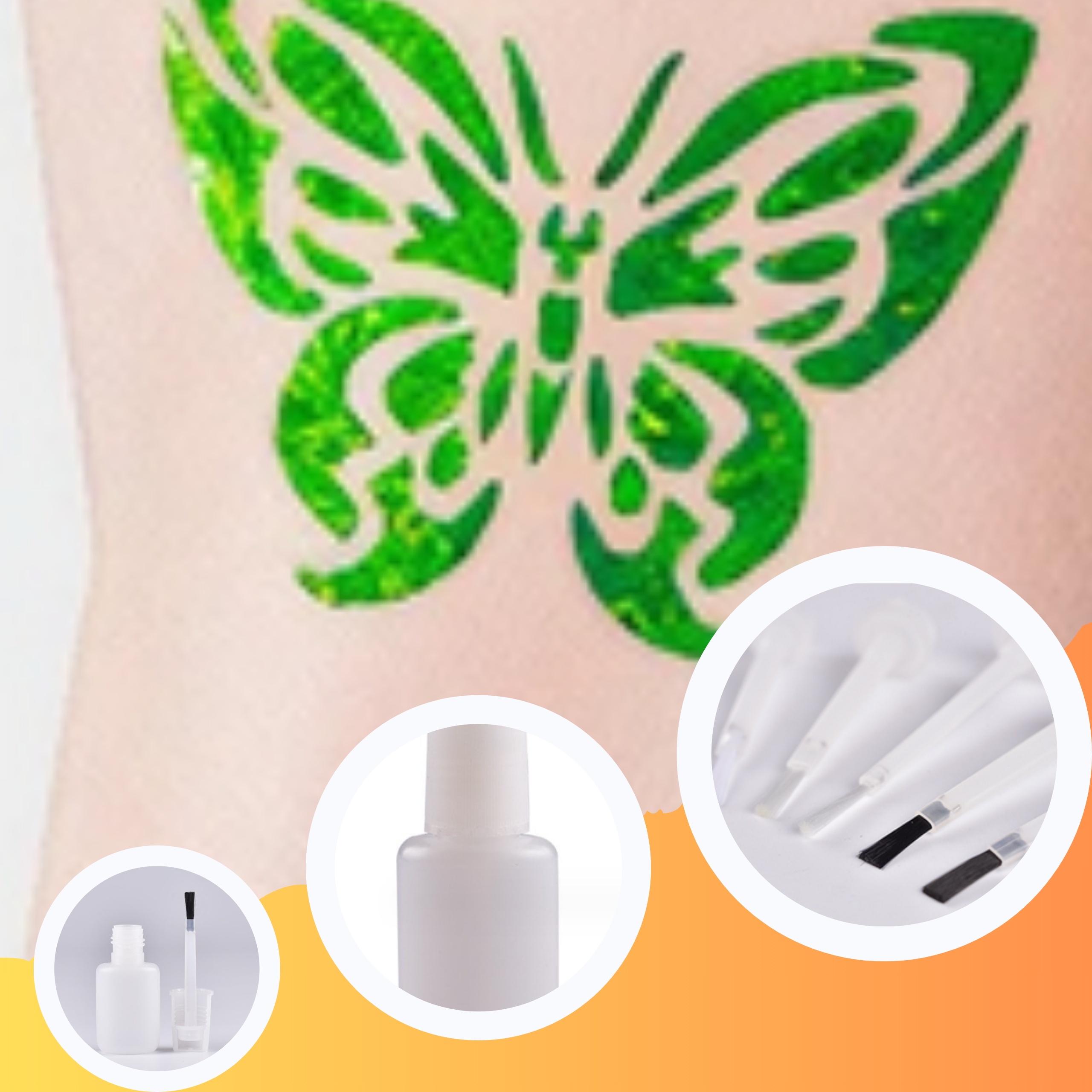 Blizgus tatuiruočiai vaikams šablonai rinkinys