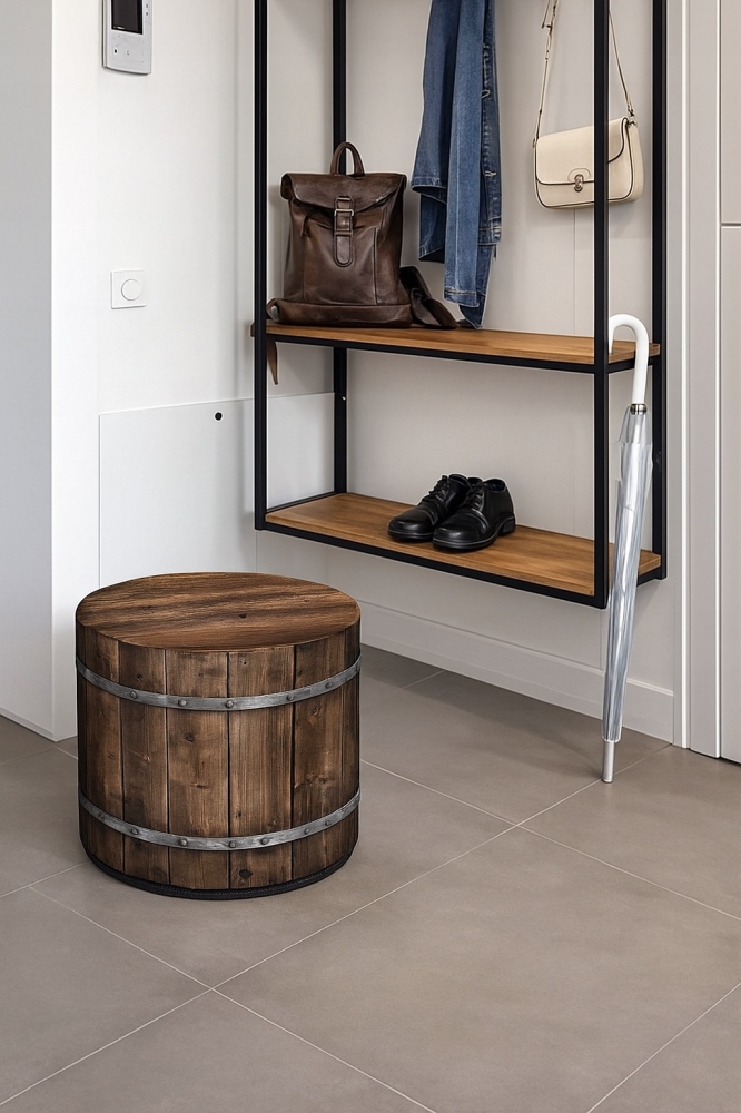 BERTONI sėdimoji pufas, lengvas ir stabilus, su cilindriniu pufų raštu - Barrel