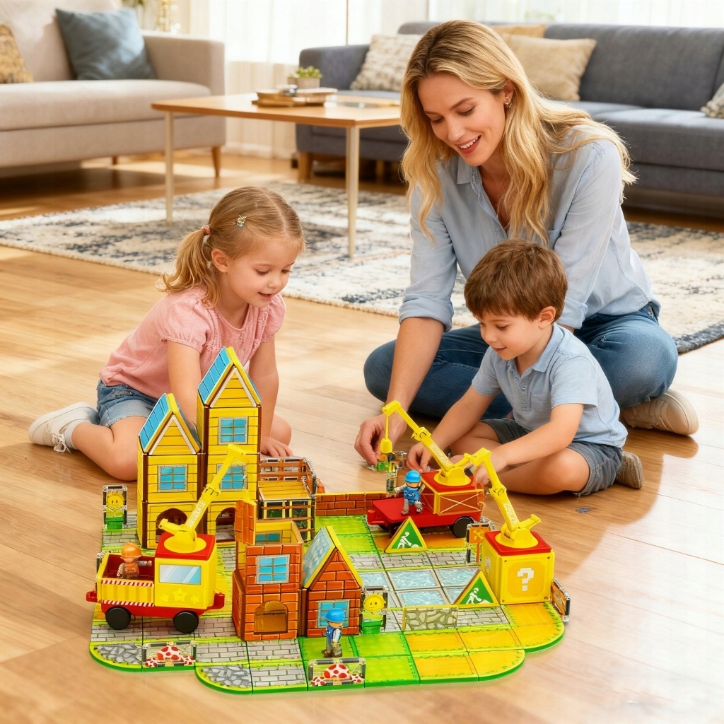 MAGNETINIŲ KONSTRUKCIJŲ UGDYMO KLUKULIŲ RINKINYS 45 EL, DIDELIS 3D DOVANA