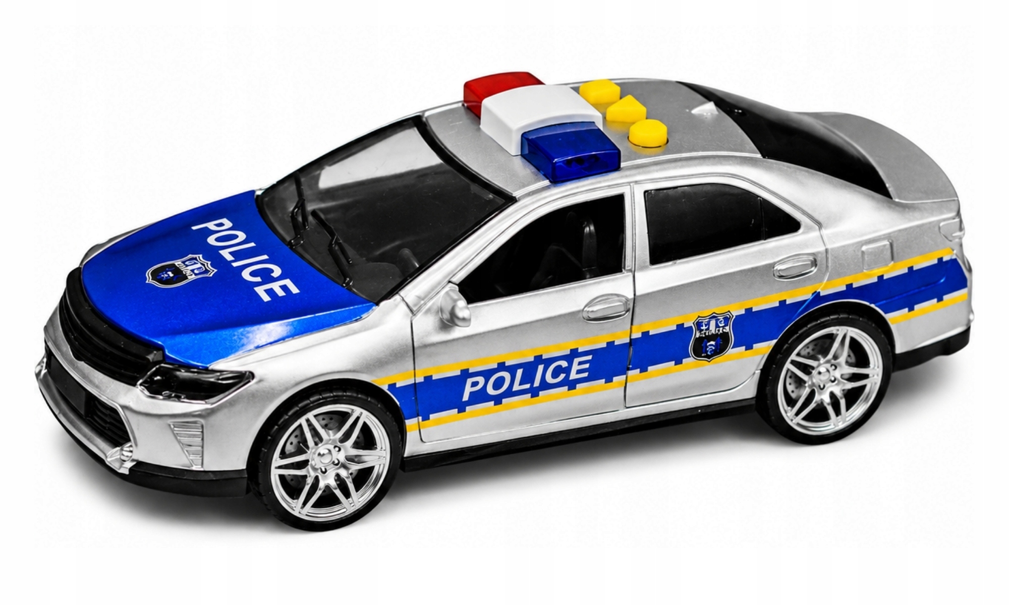 Policijos automobilis Didelis automobilis Policijos guminiai ratai su garsu ir efektais