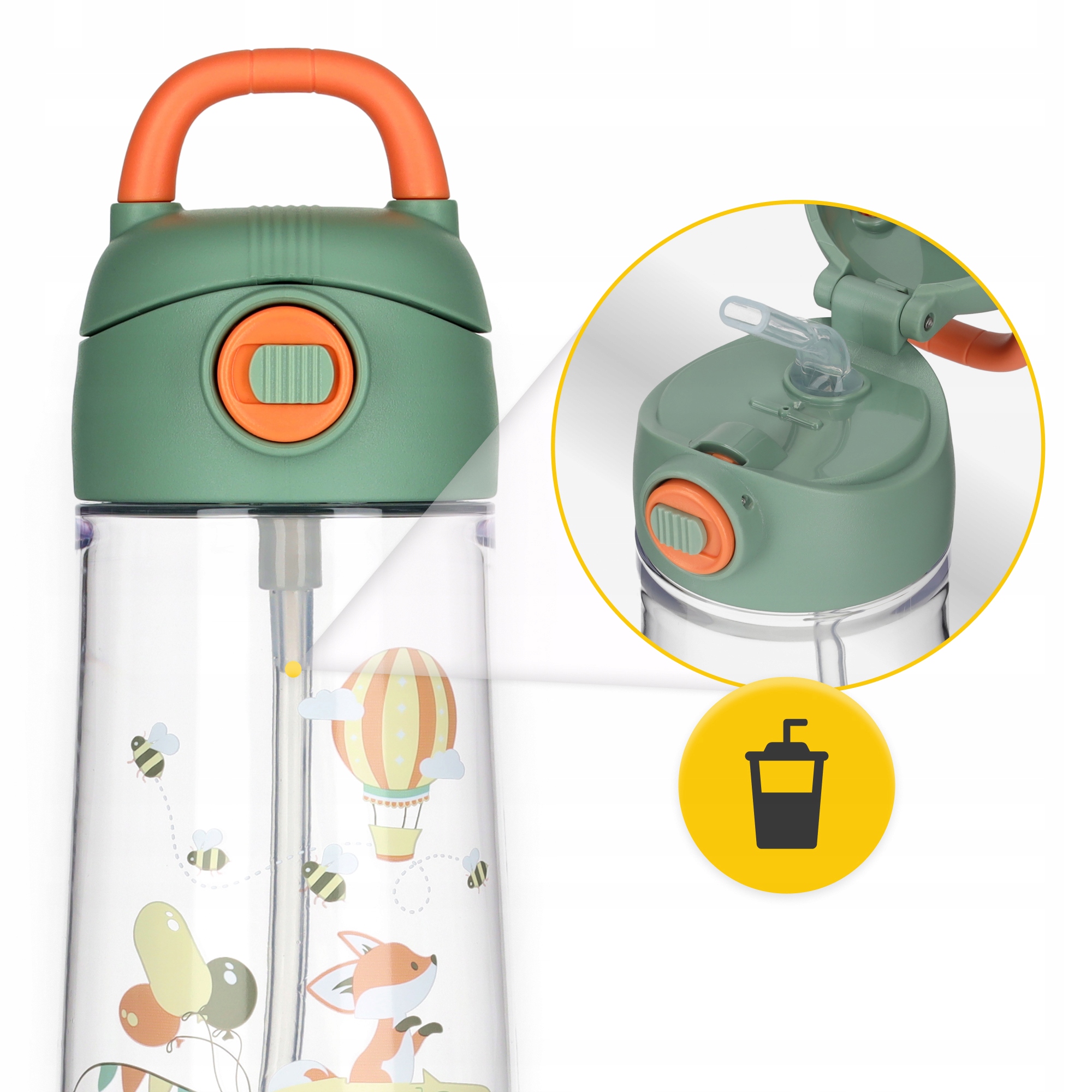 VANDENS BUTELIS VAIKŲ BUTELIŲ GĖRIMAS MOKYKLUI TRITAN SPORTS 550 ML