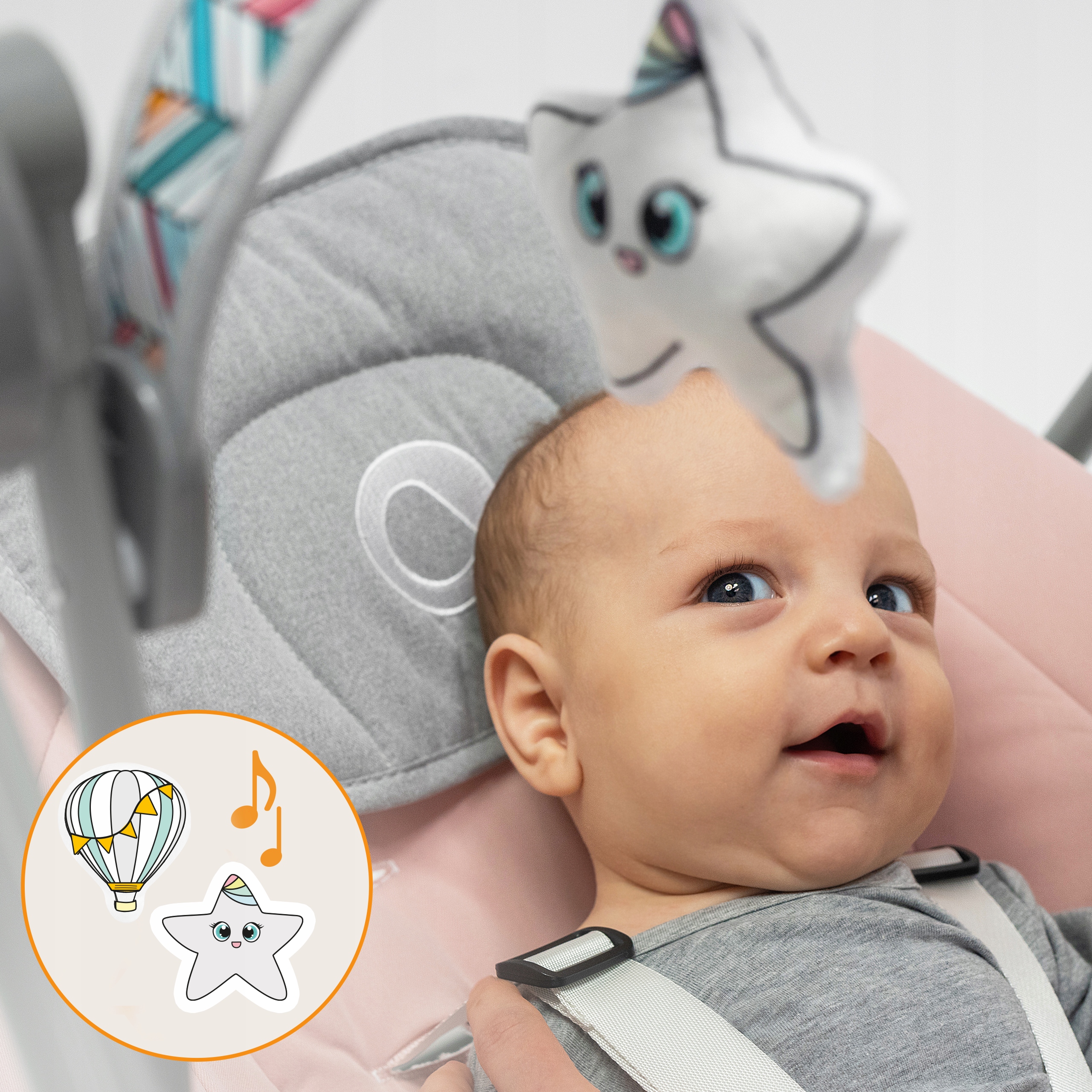Lionelo Otto elektrinis supamasis lopšys 2in1 vaikams