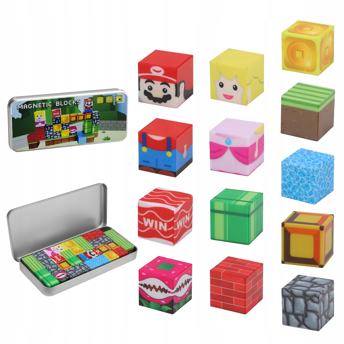 Magnetiniai 3D klockai 35 elementai kūryba