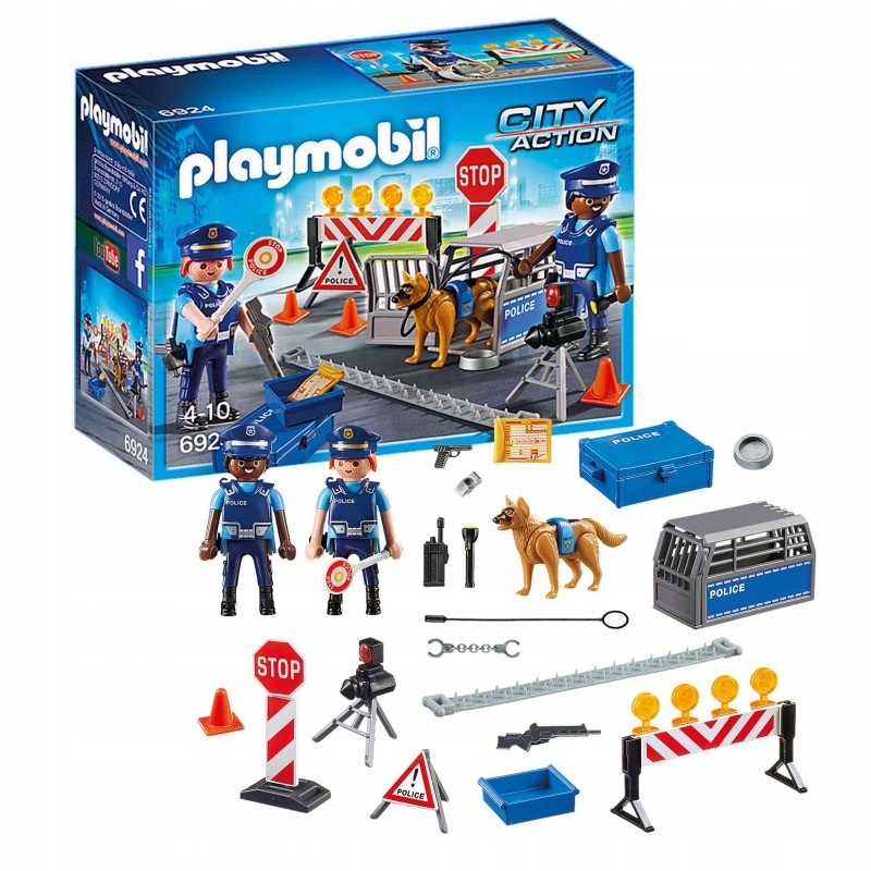 Playmobil City Action 6878 policijos blokada su šuniu
