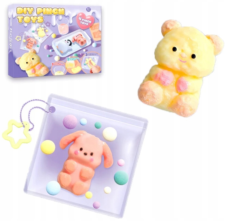 Squishy sliamo kūrimo rinkinys su žvėrelių masėmis