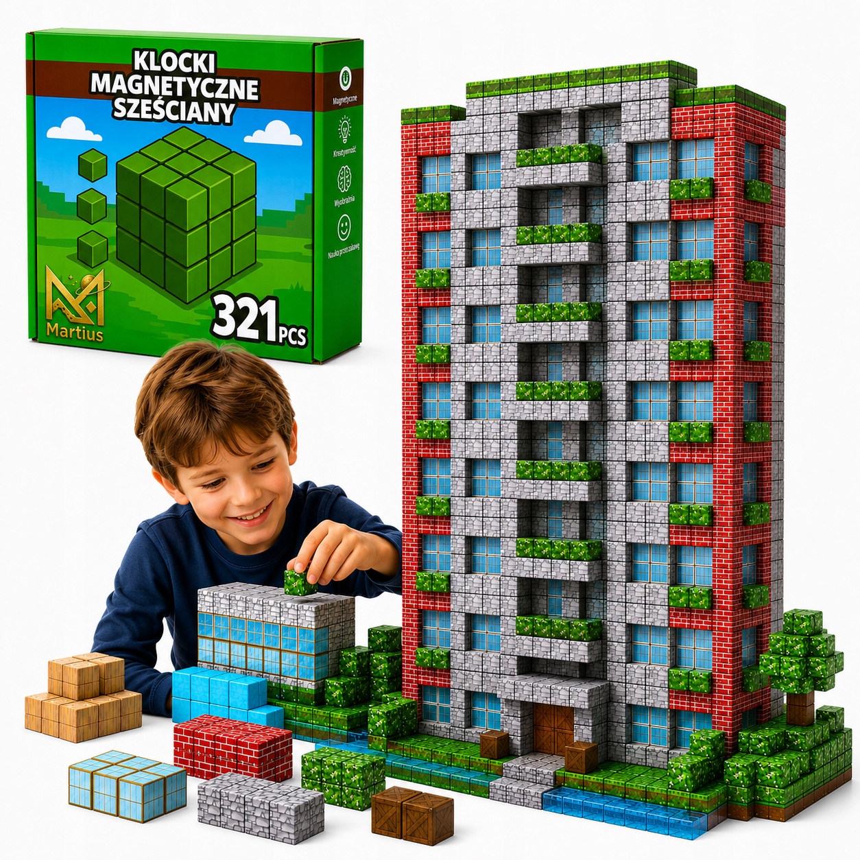 Martius magnetiniai klociai 321 elementų